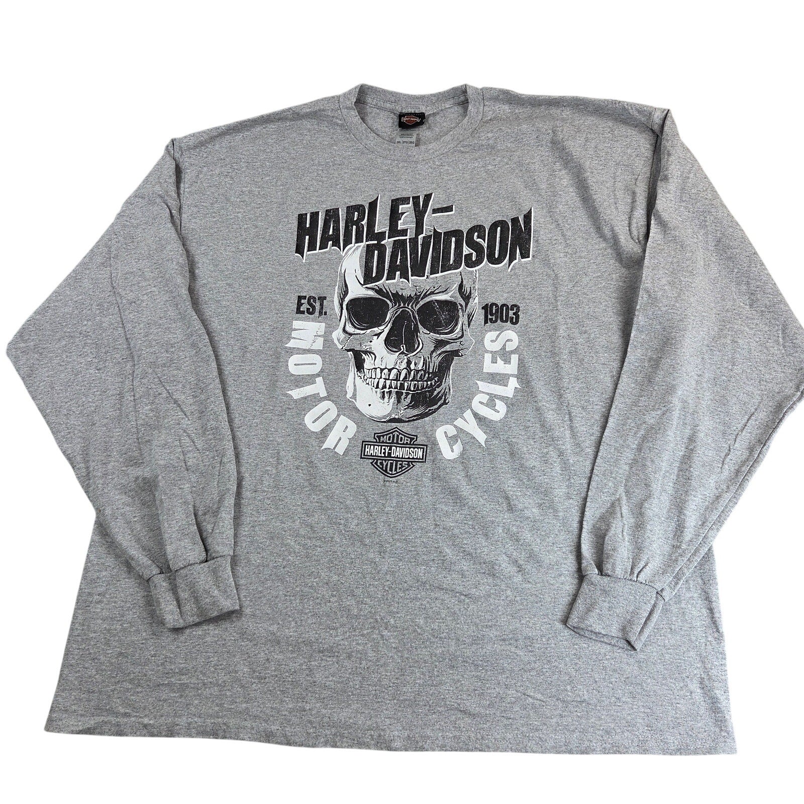 Harley-Davidson 2022 Skull Grand Teton Idaho Falls Long Sleeve T-Shirt 2XL