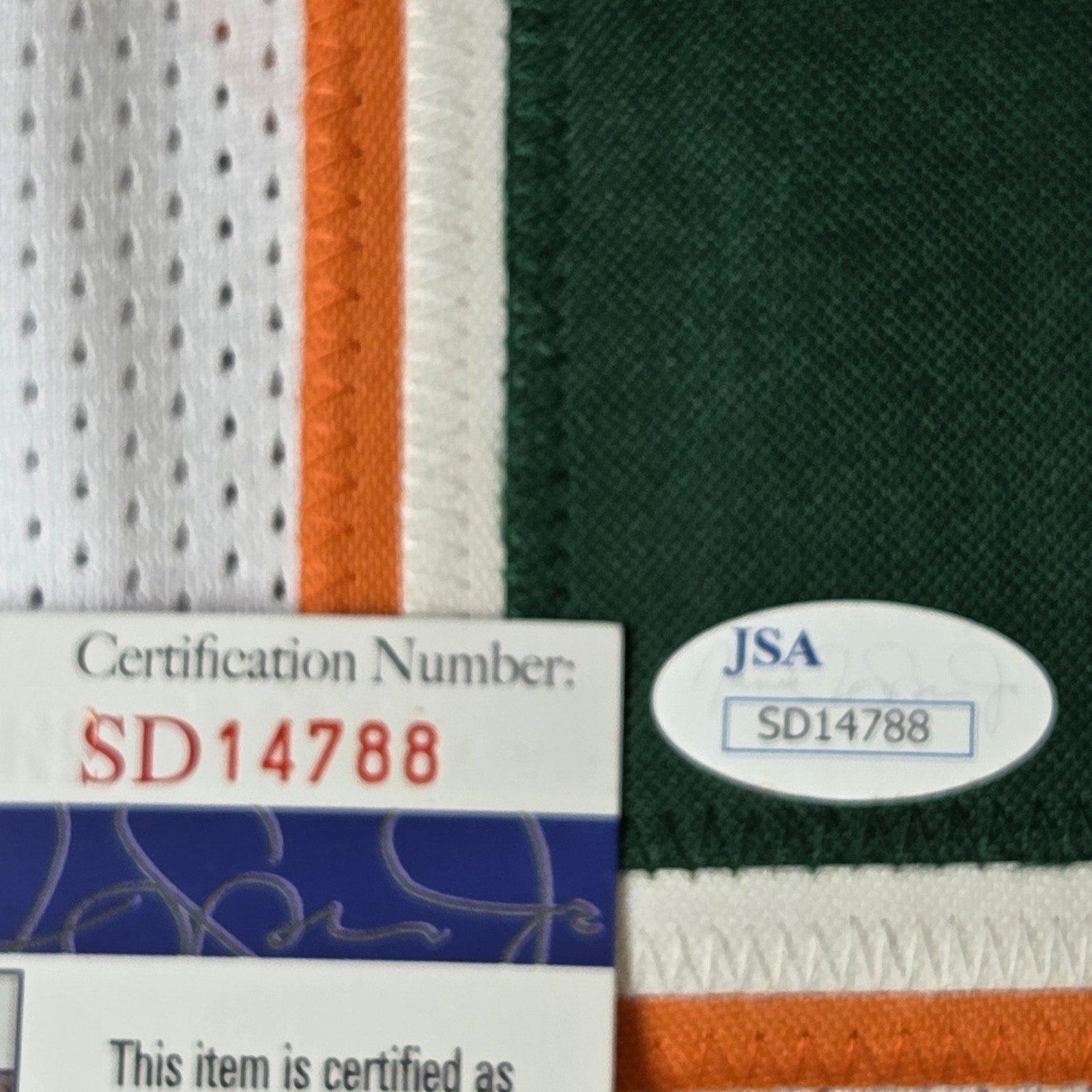 Greg Rousseau Signed Miami Hurricanes Custom Jersey JSA COA Auto #15