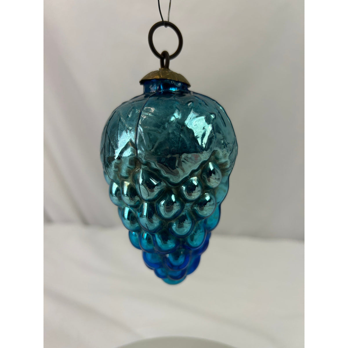 Antique German Kugel Cobalt Blue Grape Cluster Glass Christmas Ornament 4"