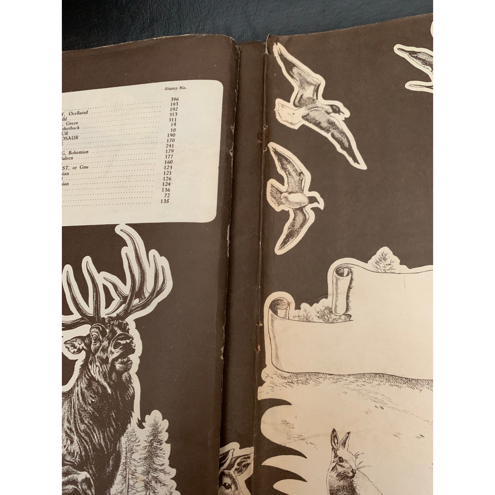 1959 Wonders of the Animal Kingdom Stamp Album Howard Winter Golden Glow AS IS