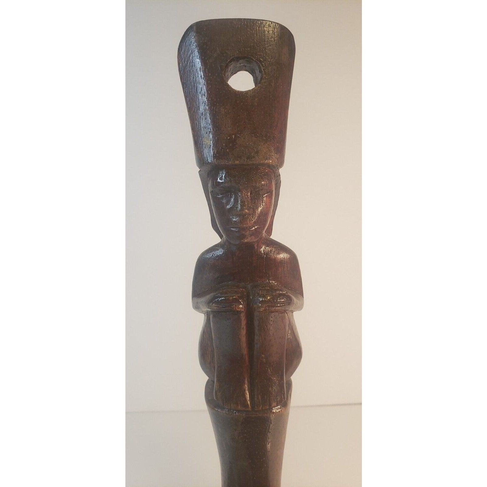 Vintage Igorot Ifugao Philippine Hand-Carved Wood Offering Ladle Bowl 14"