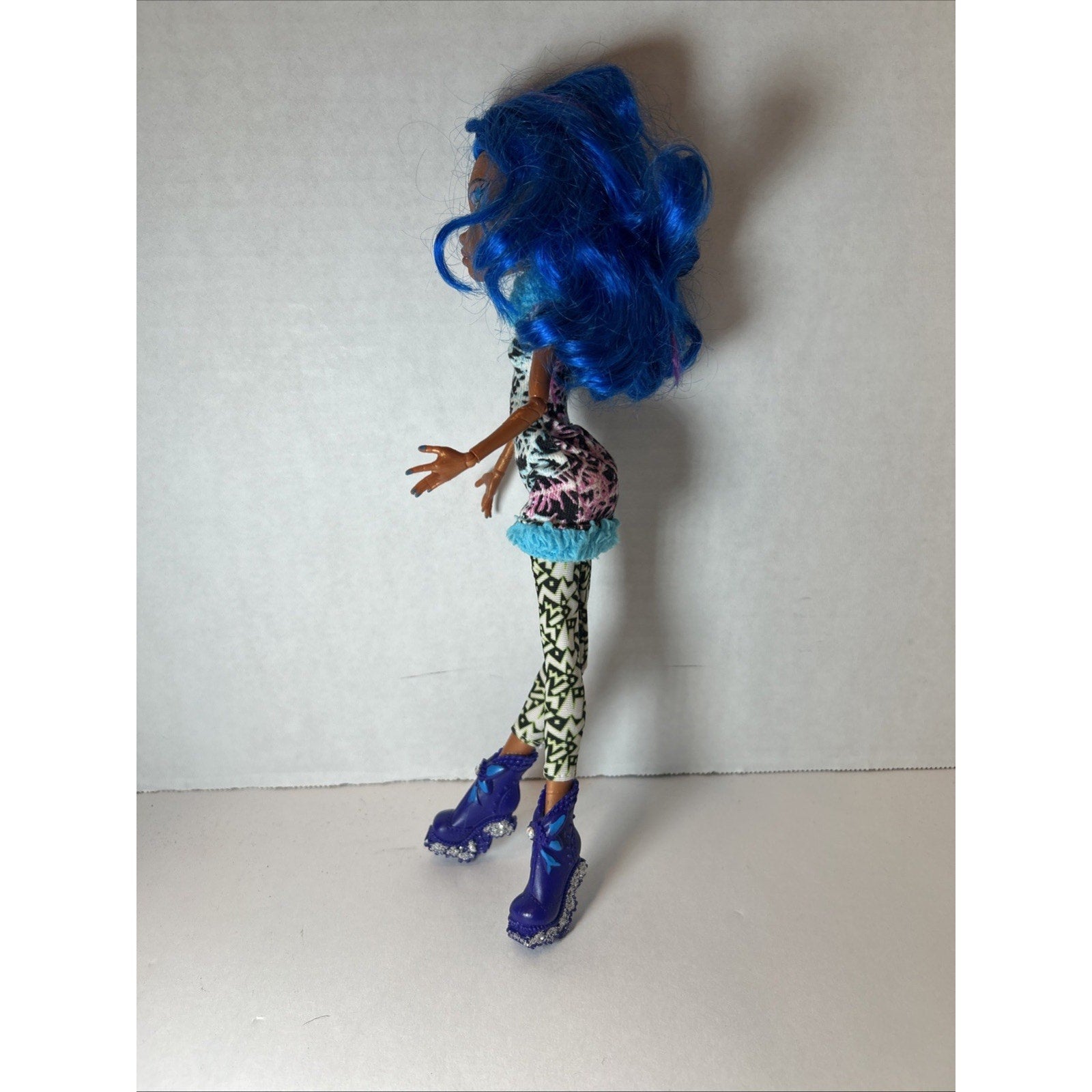 OOAK Custom Repaint Monster High Doll Blue Hair Art Doll Unique One of a Kind