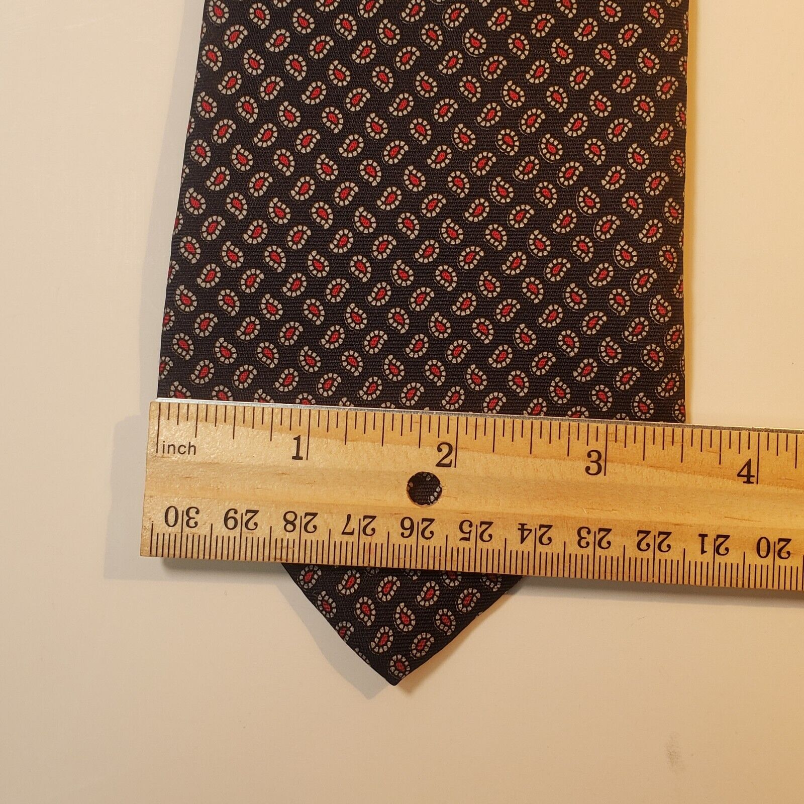 Joseph A Banks Black Geometric Silk Tie Made in USA