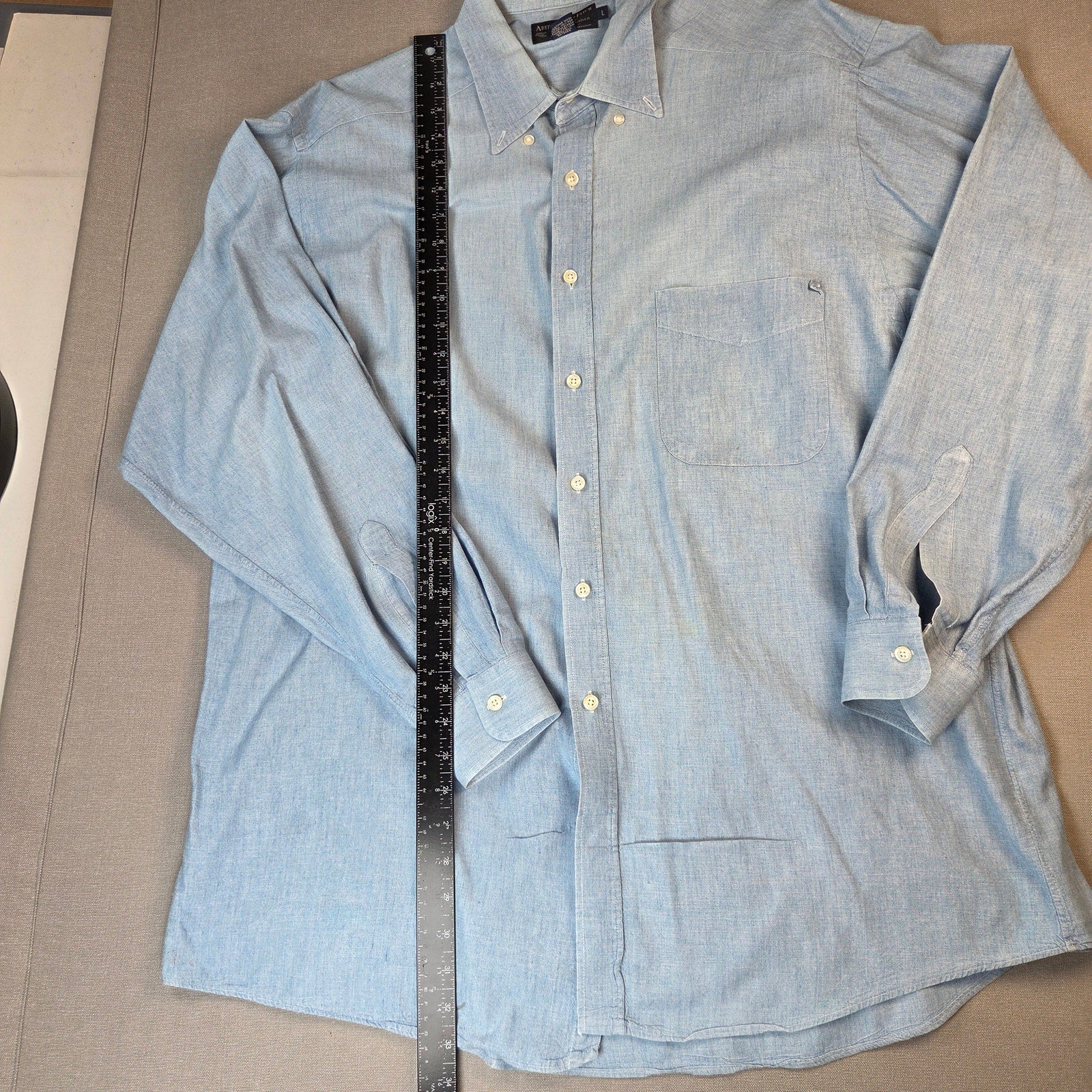 Abercrombie & Fitch The Big Shirt Chambray Button Down USA Mens L Vintage