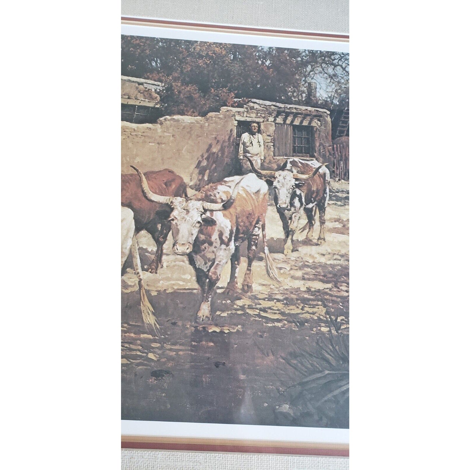 Melvin Warren Remnants of the Herd LE Print 170/500 Framed 30x42 Signed Art