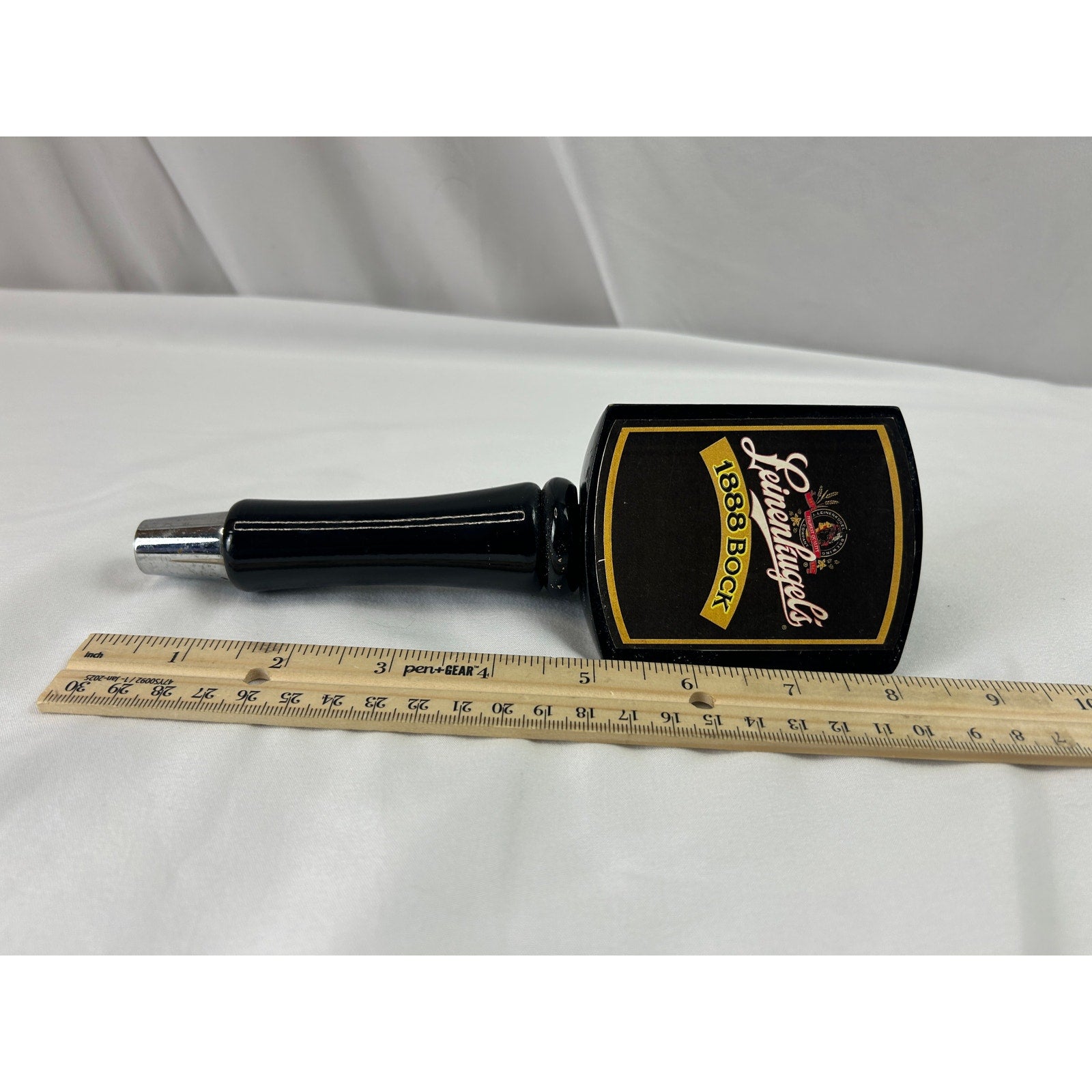 Leinenkugel's 1888 Bock Beer Tap Handle Black Wood Bar Pub Draft Knob