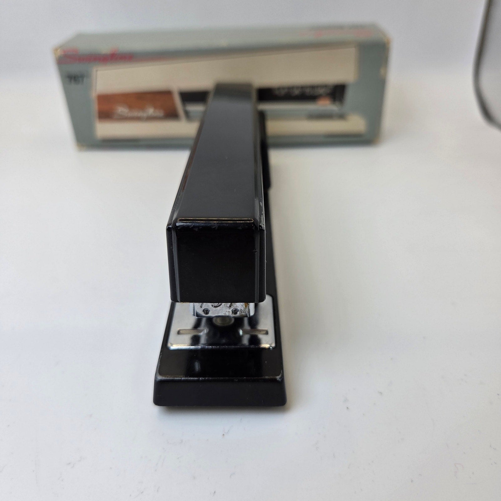 Vintage Swingline 767 Stapler Black Metal Desktop Stapler w/ Box Made in USA