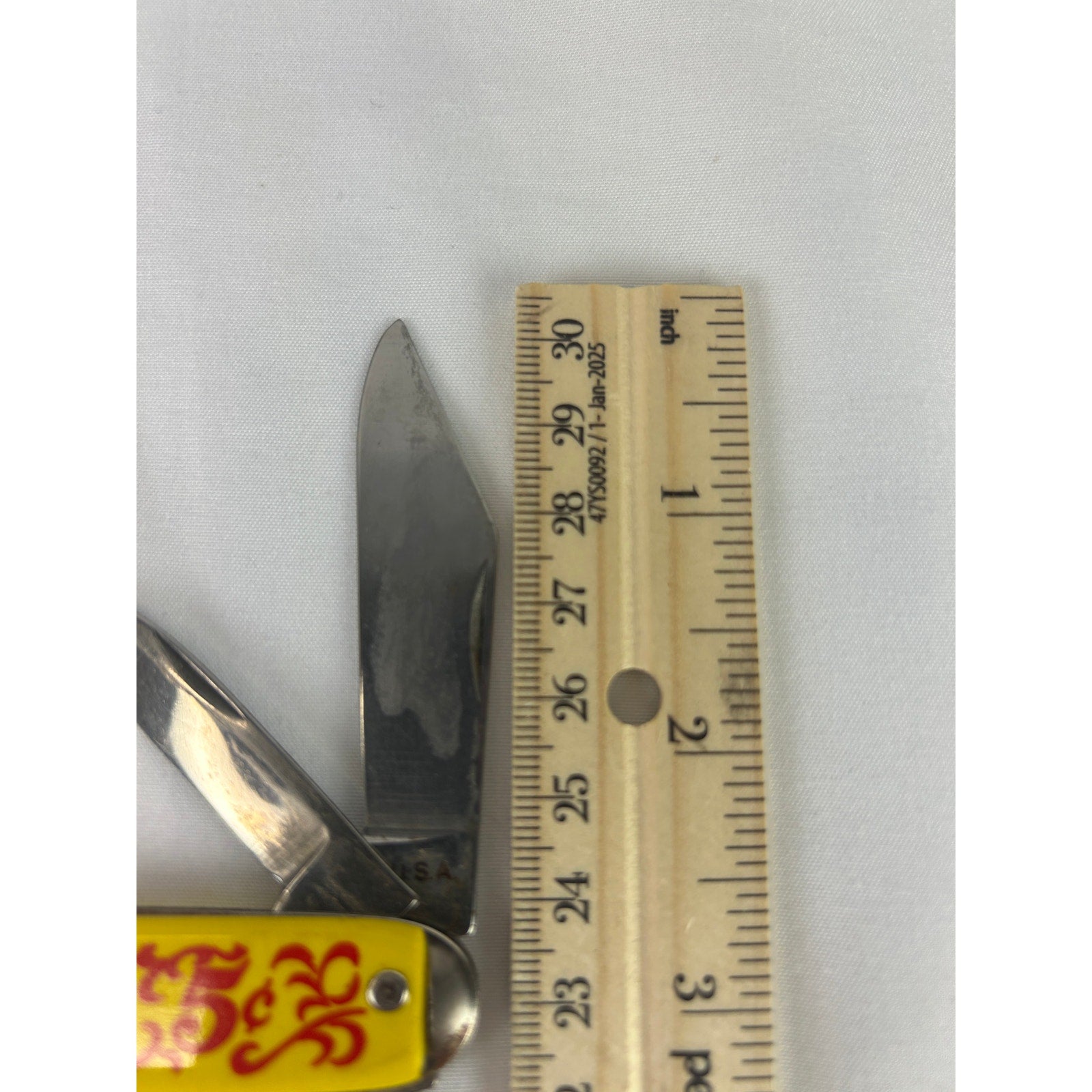 Vintage Coca Cola 5 Cent Yellow Advertising 2 Blade Pocket Knife USA Made
