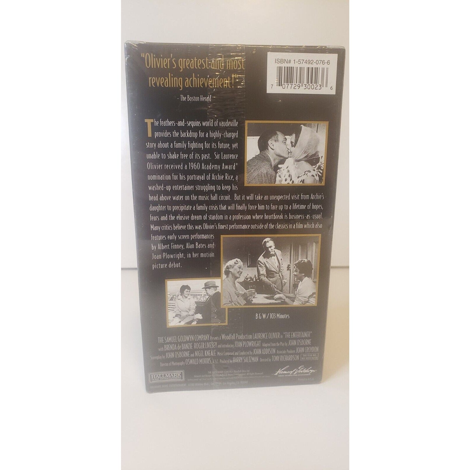The Entertainer 1960 VHS New Sealed 1995 Presented in Black & White Laurence Olivier