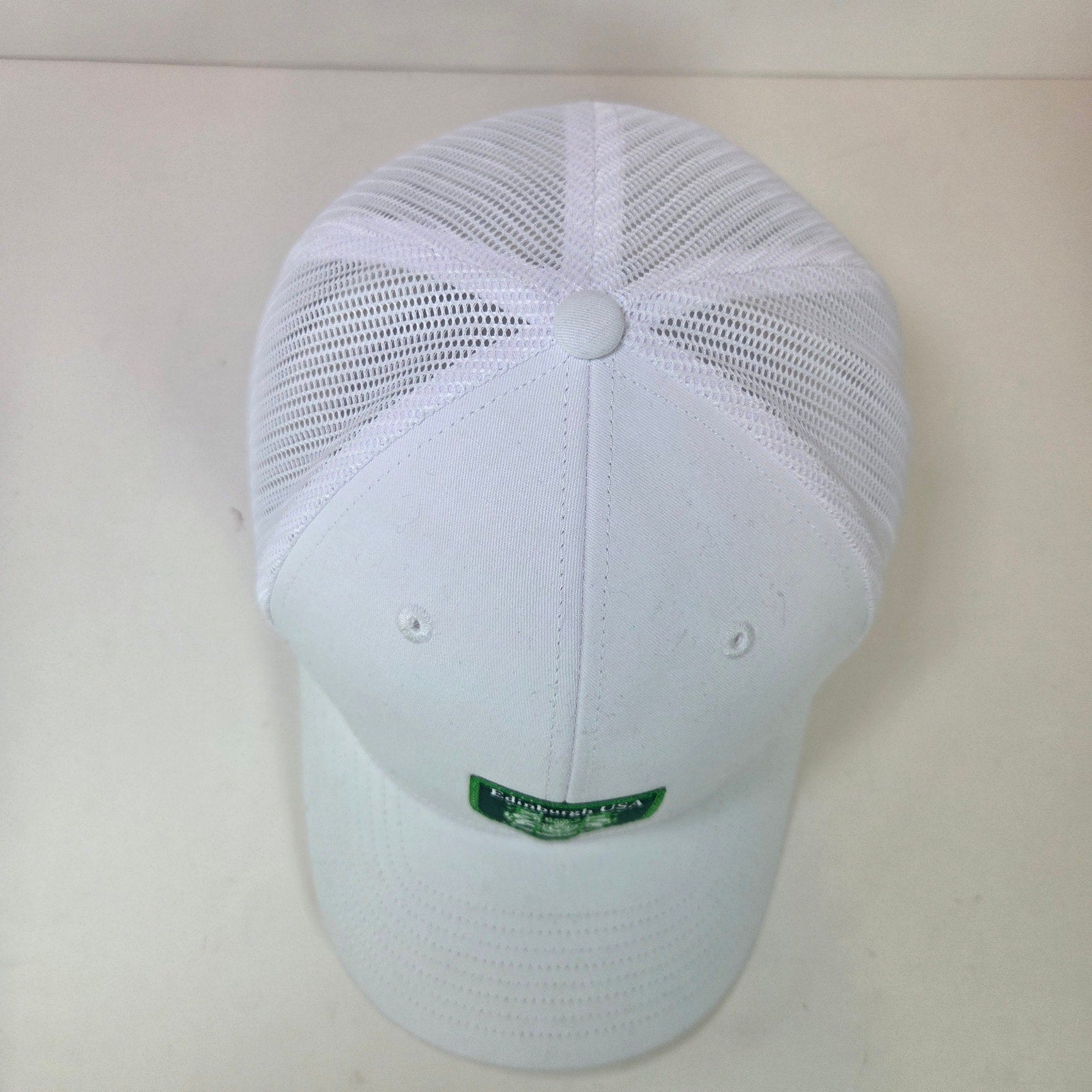 Edinborough White Mesh Trucker Hat Snapback Cap Made in Vietnam