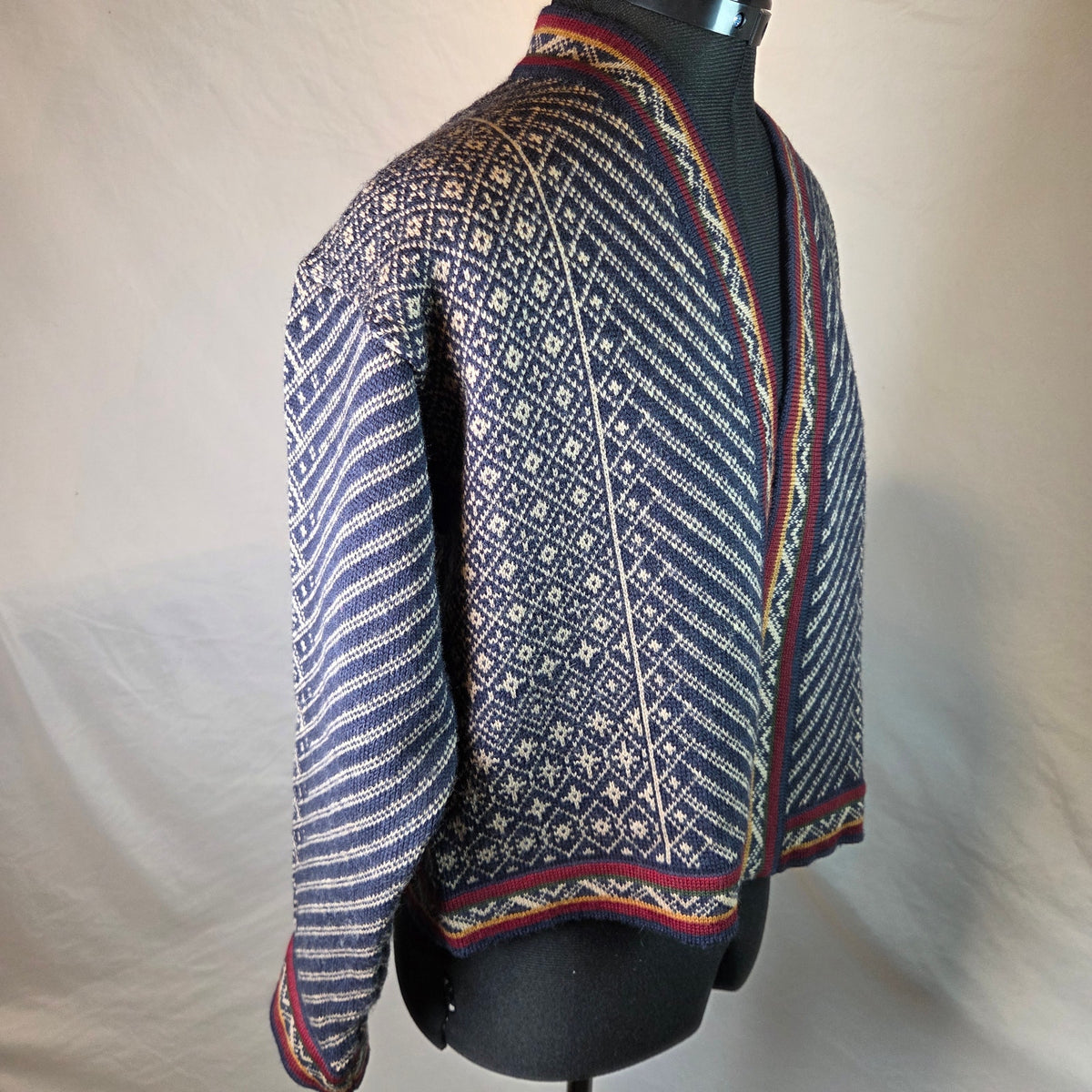 ODA of Norway Womens M Open Front Nordic Wool Cardigan Sweater Denmark Made