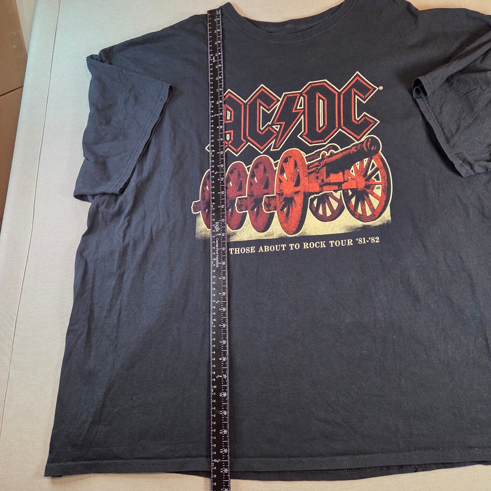 AC/DC Tour Shirt 4XL For Those About to Rock 81-82 Graphic Tee Black