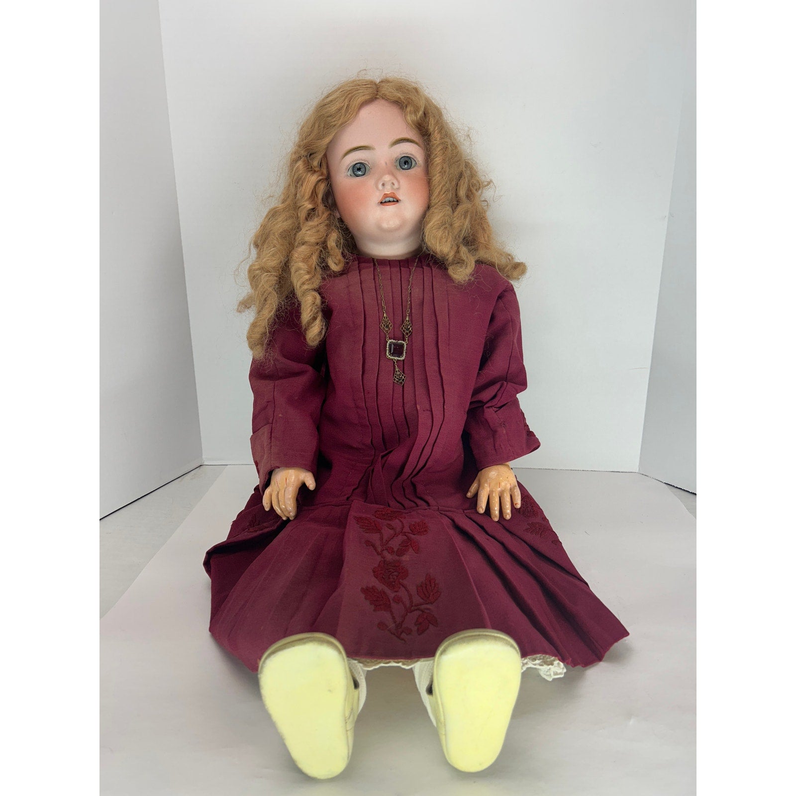 Kley & Hahn Walkure 29” bisque doll - blue sleep eyes - 4 teeth - c1900s Germany