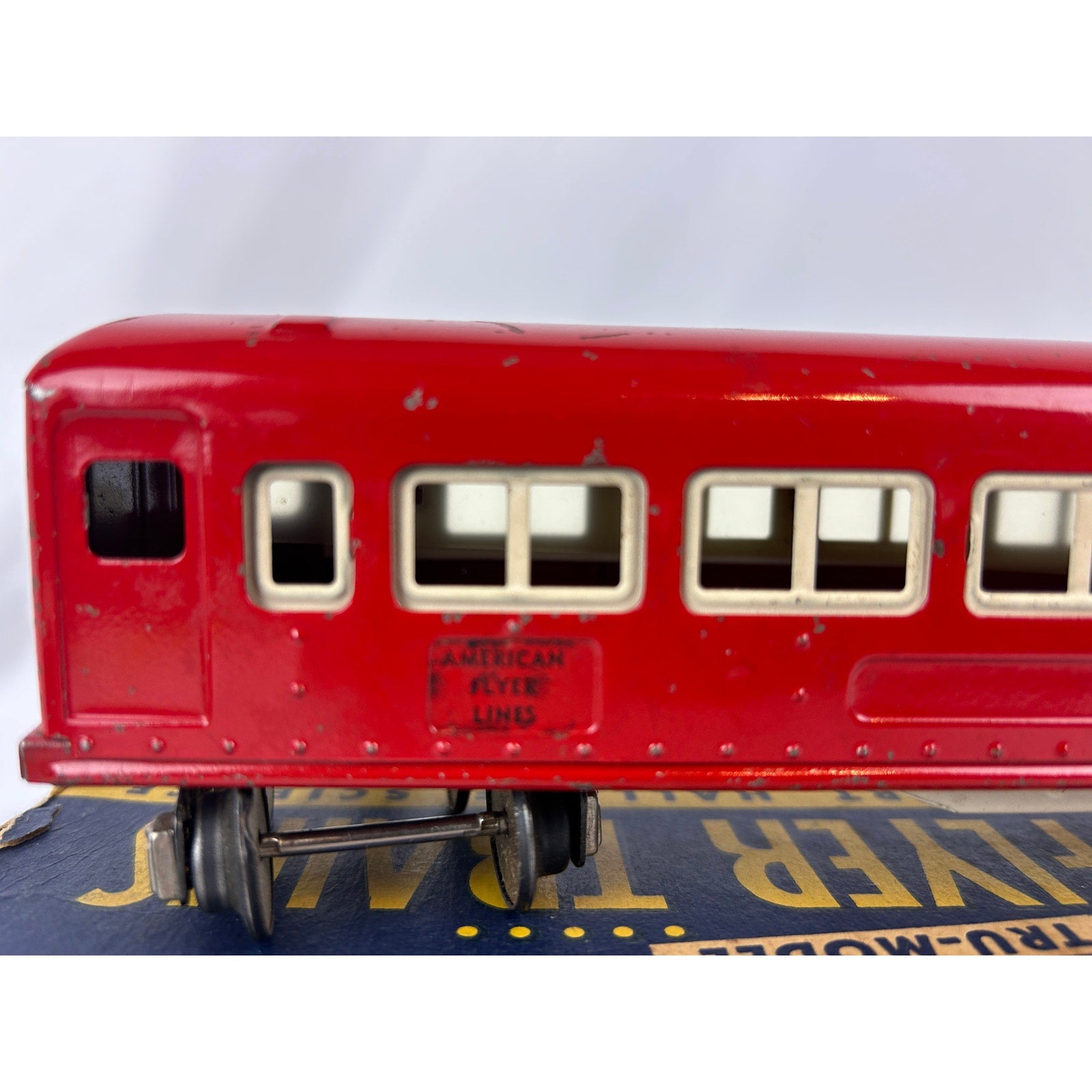 American Flyer 495 Red Passenger Car Prewar 3/16 O Gauge w Box