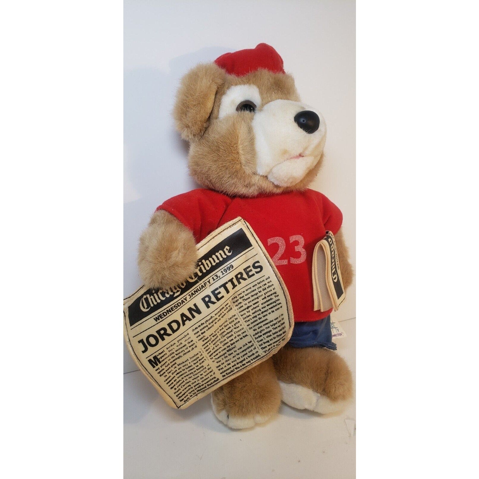 1999 Headline Bears Jordan Retires Plush Bear Chicago Tribune Toy Connection