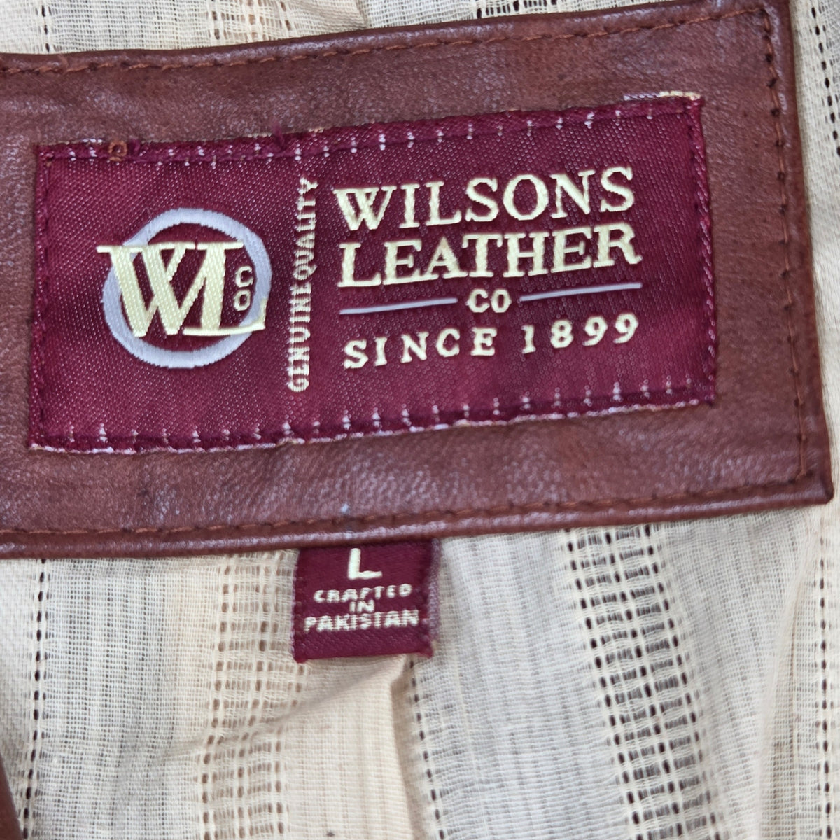 Wilsons Leather Men's L Brown Genuine Leather Blazer Sport Coat Jacket Lined