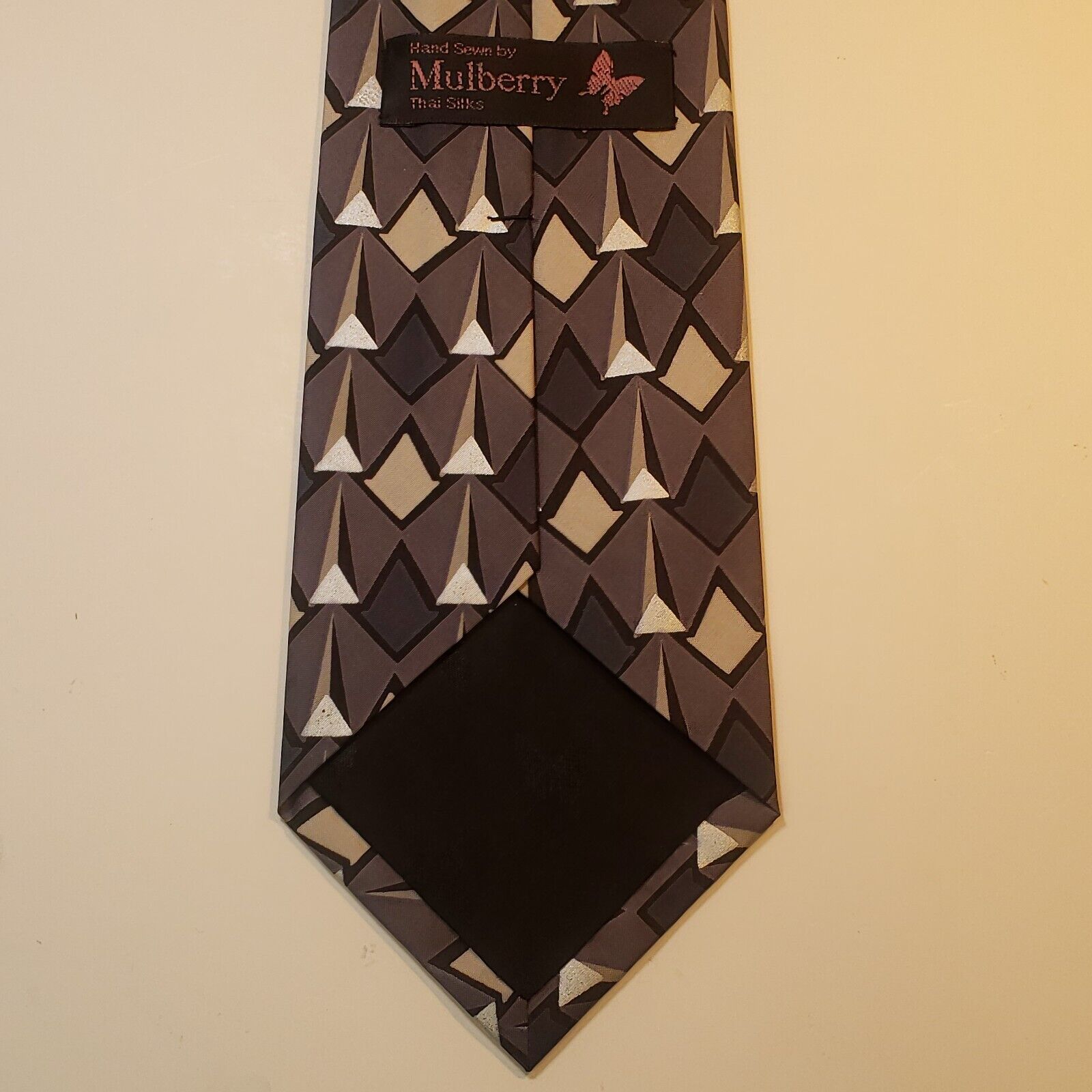 Mulberry Marina By The Sea Thai Silk Geometric Tie