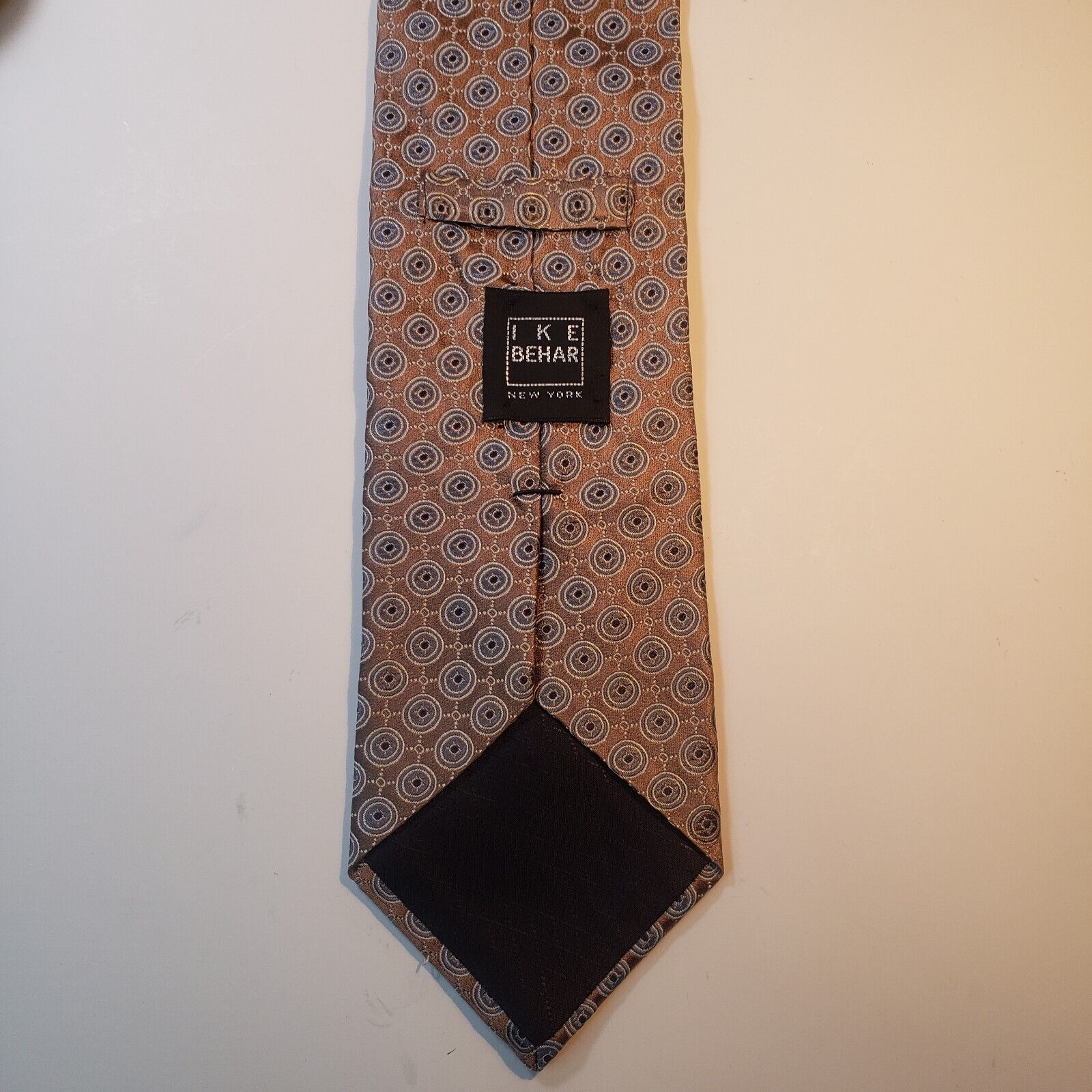 Ike Behar Silver Geometric Silk Tie