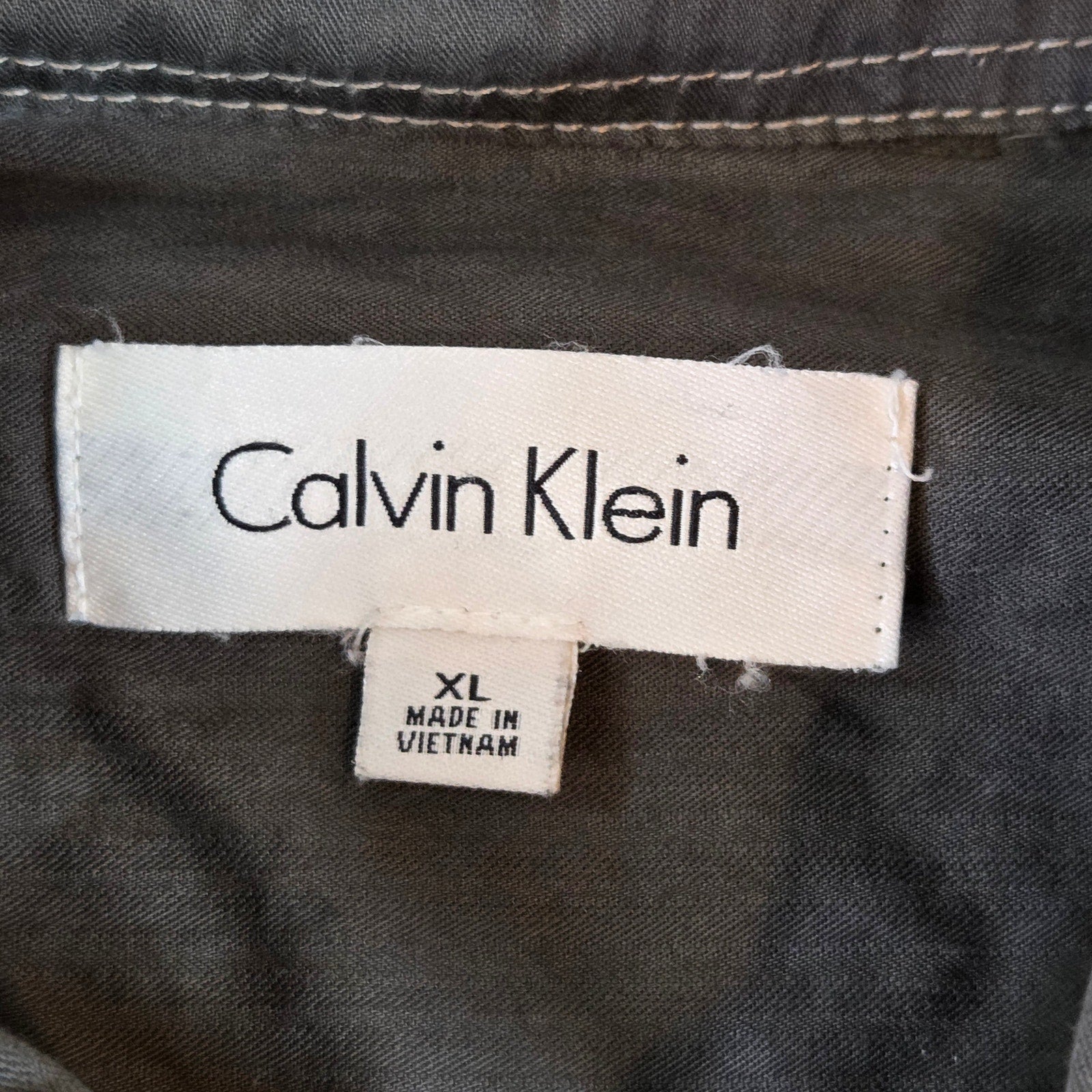 Calvin Klein Full Zip Cotton Jacket Men’s XL Green Lightweight Casual Outerwear