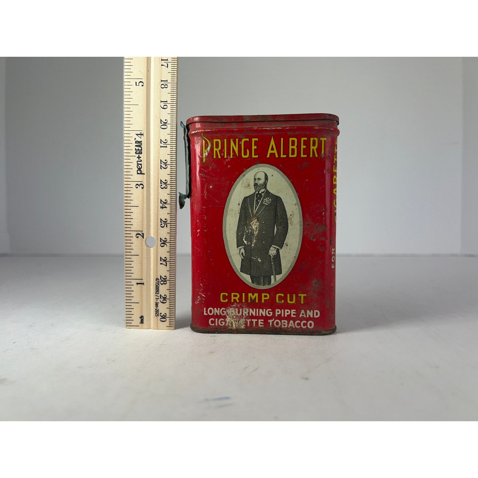 Prince Albert Crimp Cut Red Pocket Tobacco Tin RJR Winston Salem