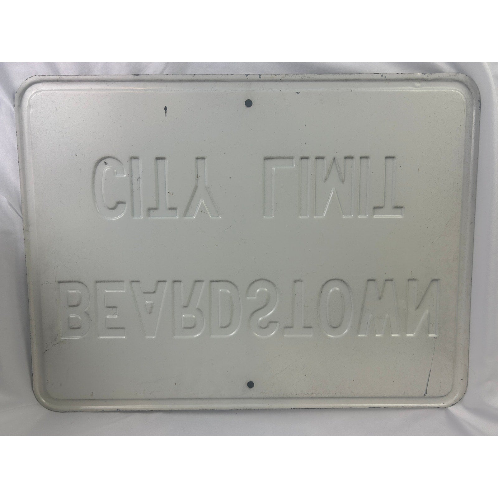 Beardstown Illinois City Limits Sign Large Green White Road Sign