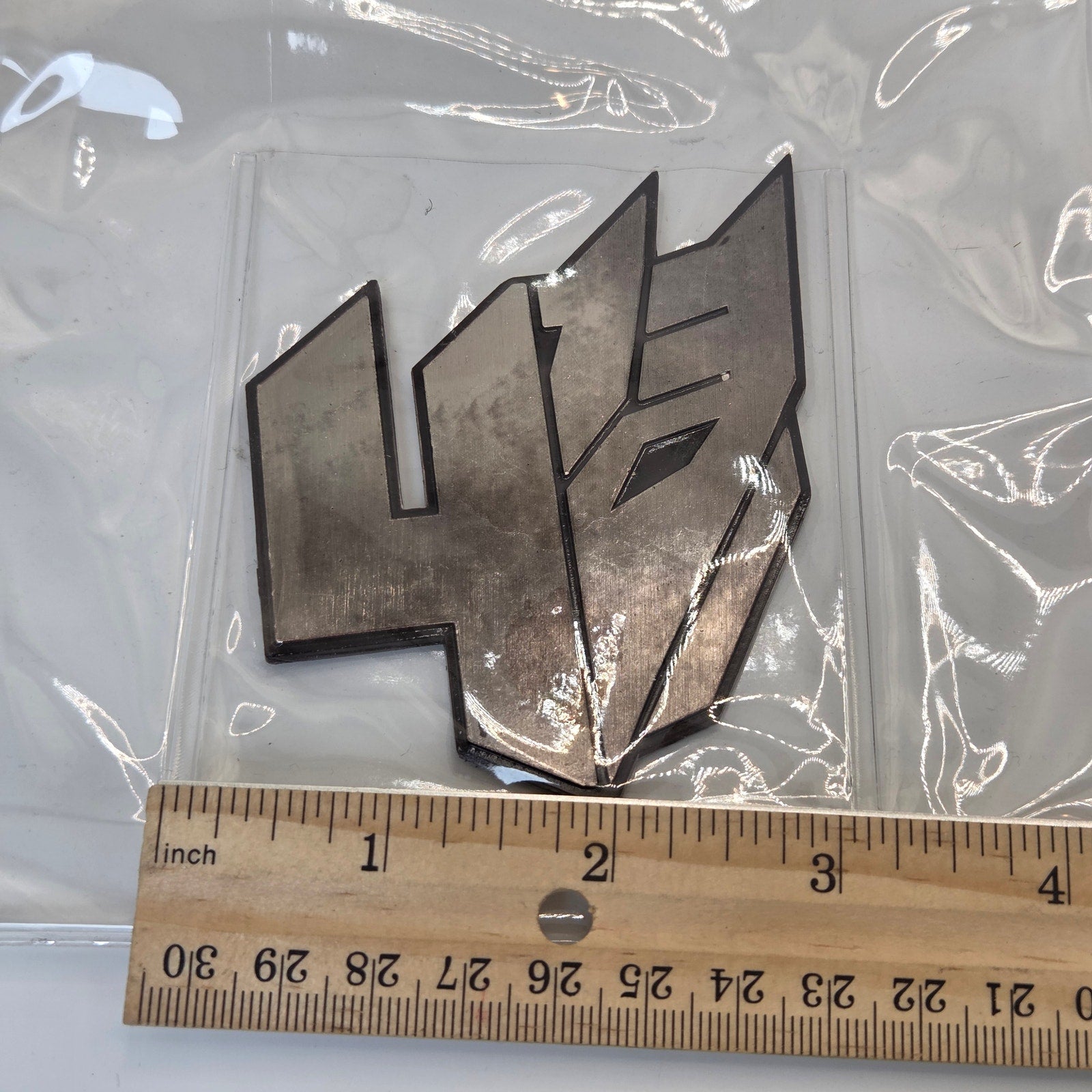 Transformers 4 AOE Metal Logo Magnet Promotional Emblem 2014 Decepticon Auto
