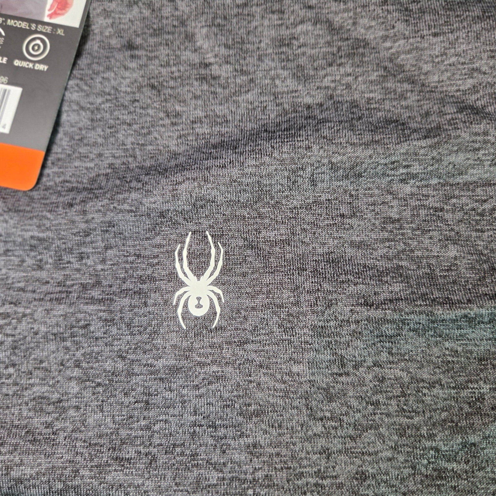 Spyder Swim Rash Guard Shirt Mens XXL Long Sleeve UPF 50+ Black Heather