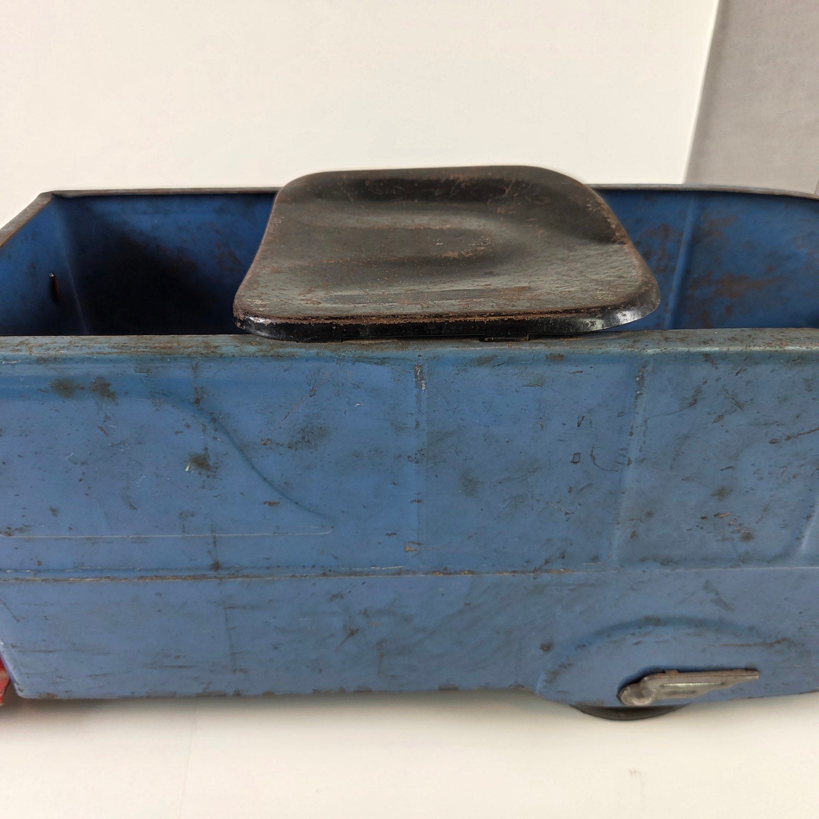 Louis Marx Ride On Toy Truck Vintage Pressed Steel Snap Mascot Graphic