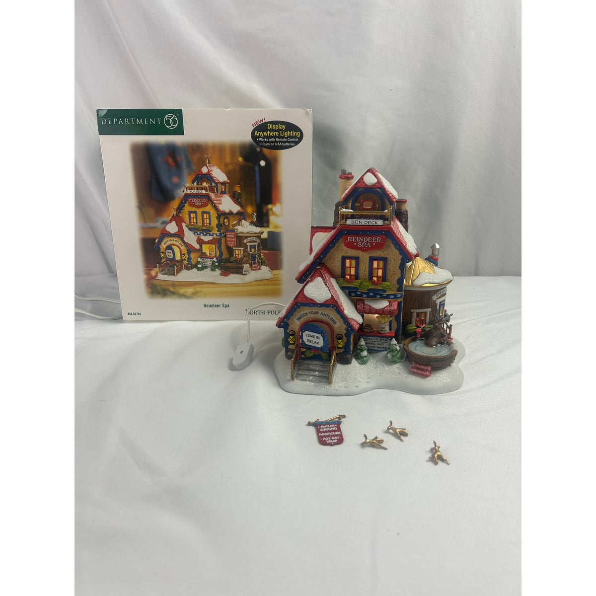 Department 56 Reindeer Spa 56794 North Pole Series 2005 Retired Lighted Box