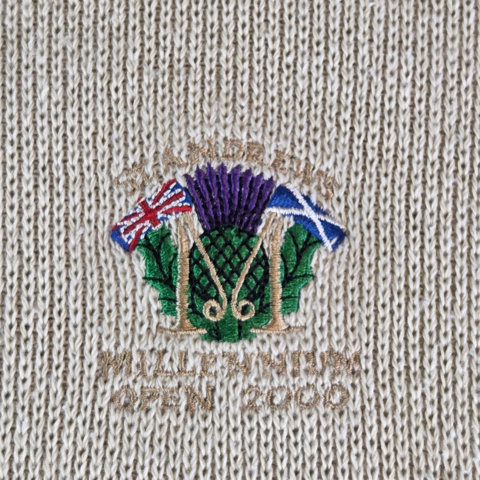 Vintage 2000 St Andrews Open Championship Sweater XL Tiger Woods Win