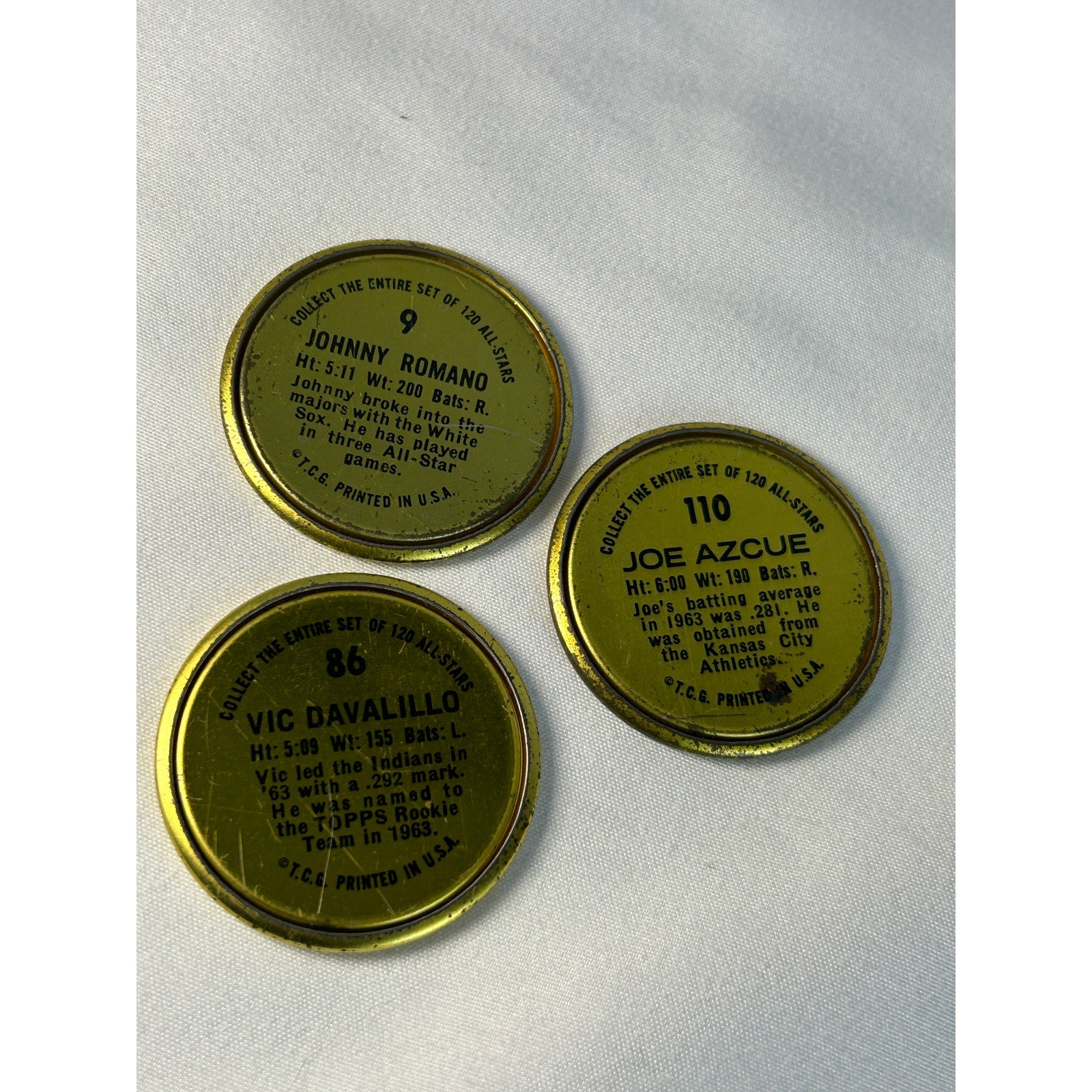 1964 Topps Baseball Coins Cleveland Indians Lot Grant Romano Azcue