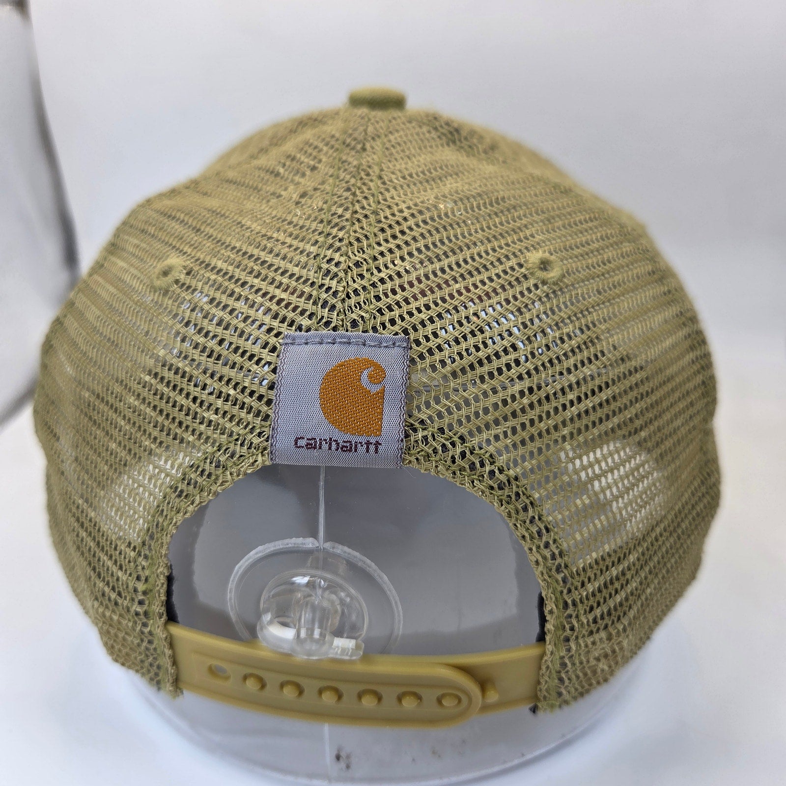Carhartt Canvas Mesh Back Trucker Hat Olive Orange Snapback OSFA 2022