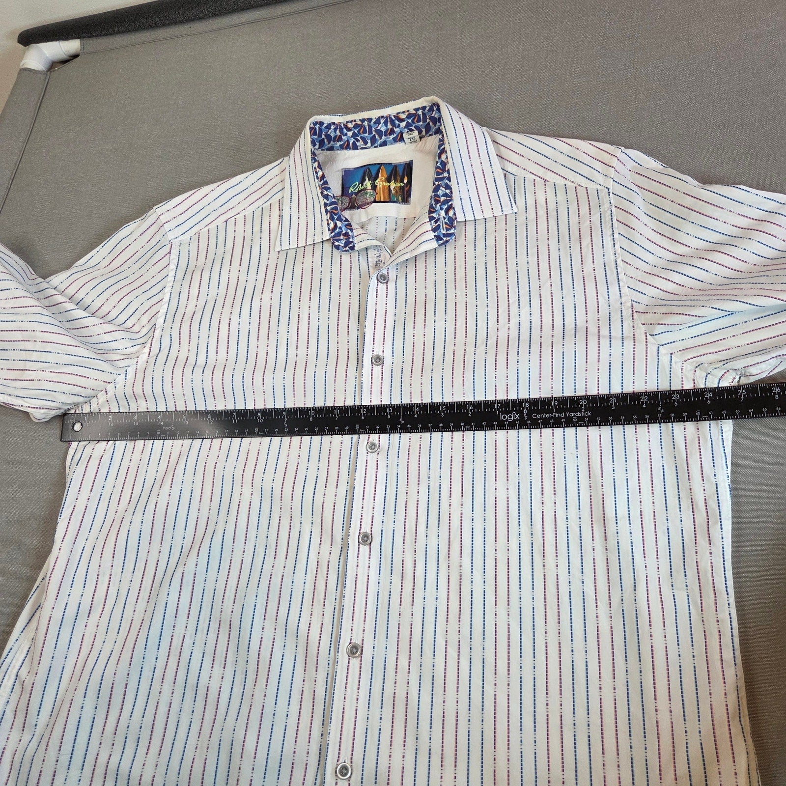 Robert Graham Classic Fit Striped Shirt XL Knowledge Wisdom Truth Cotton
