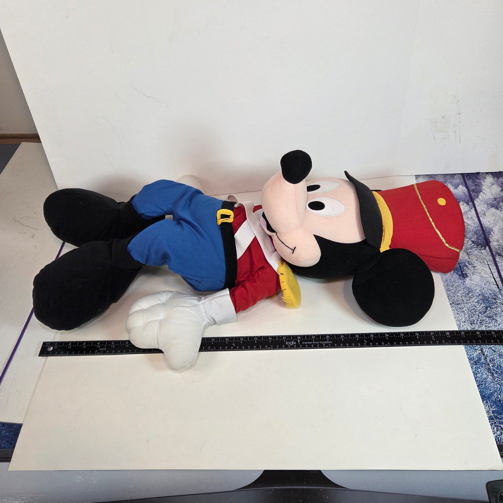 Disney Store Mickey Mouse Marching Band Plush 20" Sitting Band Leader Red Hat