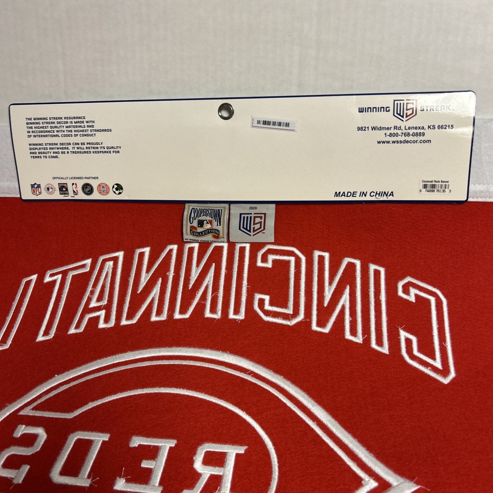 Cincinnati Reds Wool Blend MLB Champions Banner, 24" x 36"