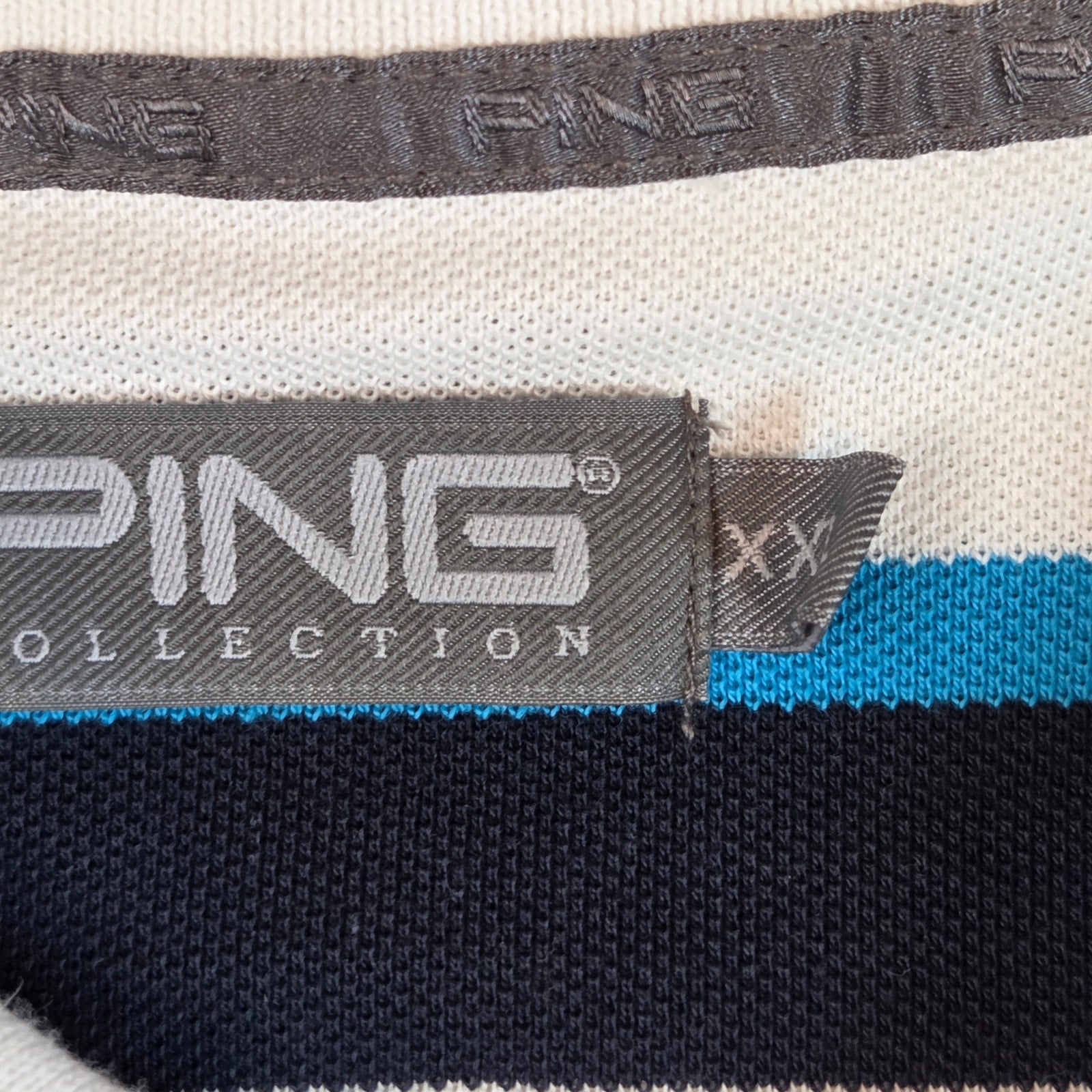 PING Collection Stripe Golf Polo Shirt Men’s XXL Cotton Blend Performance Top