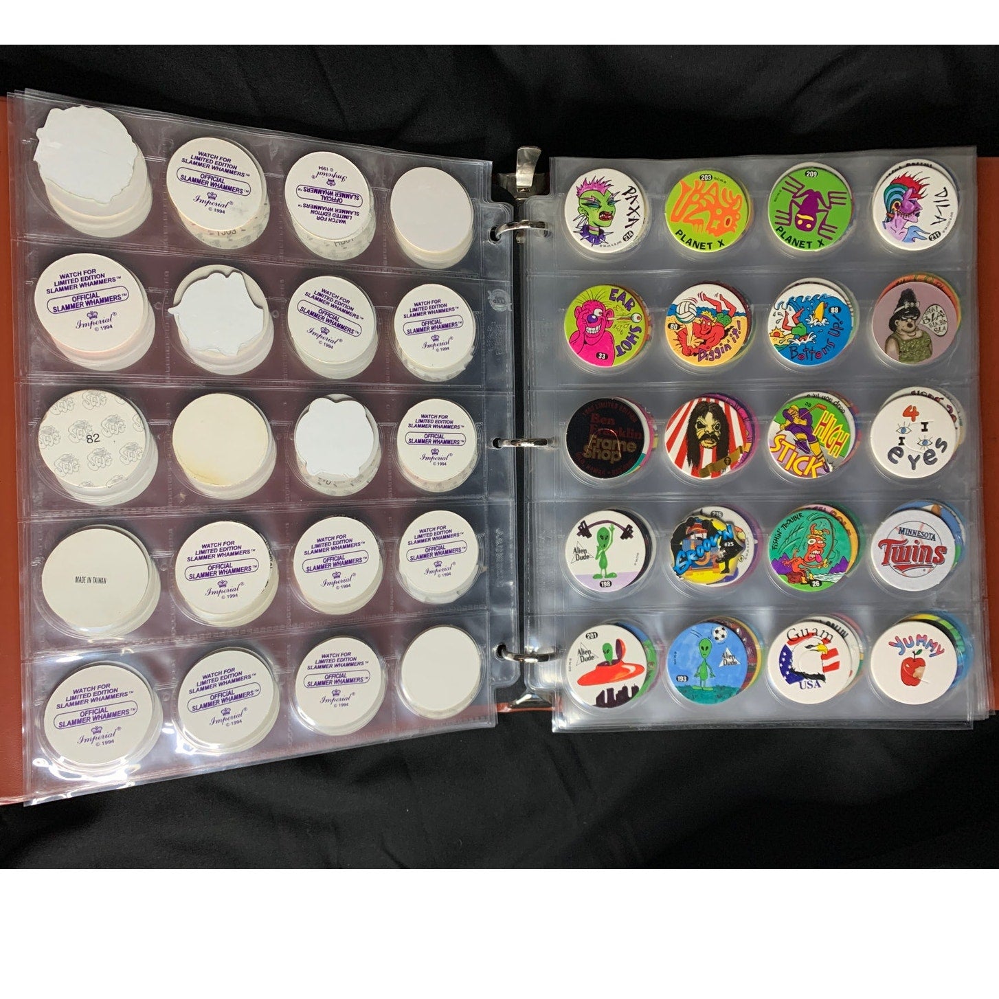 Vintage 1990s POG Collection Binder 350+ POGs Holographic Slammers Mixed Lot