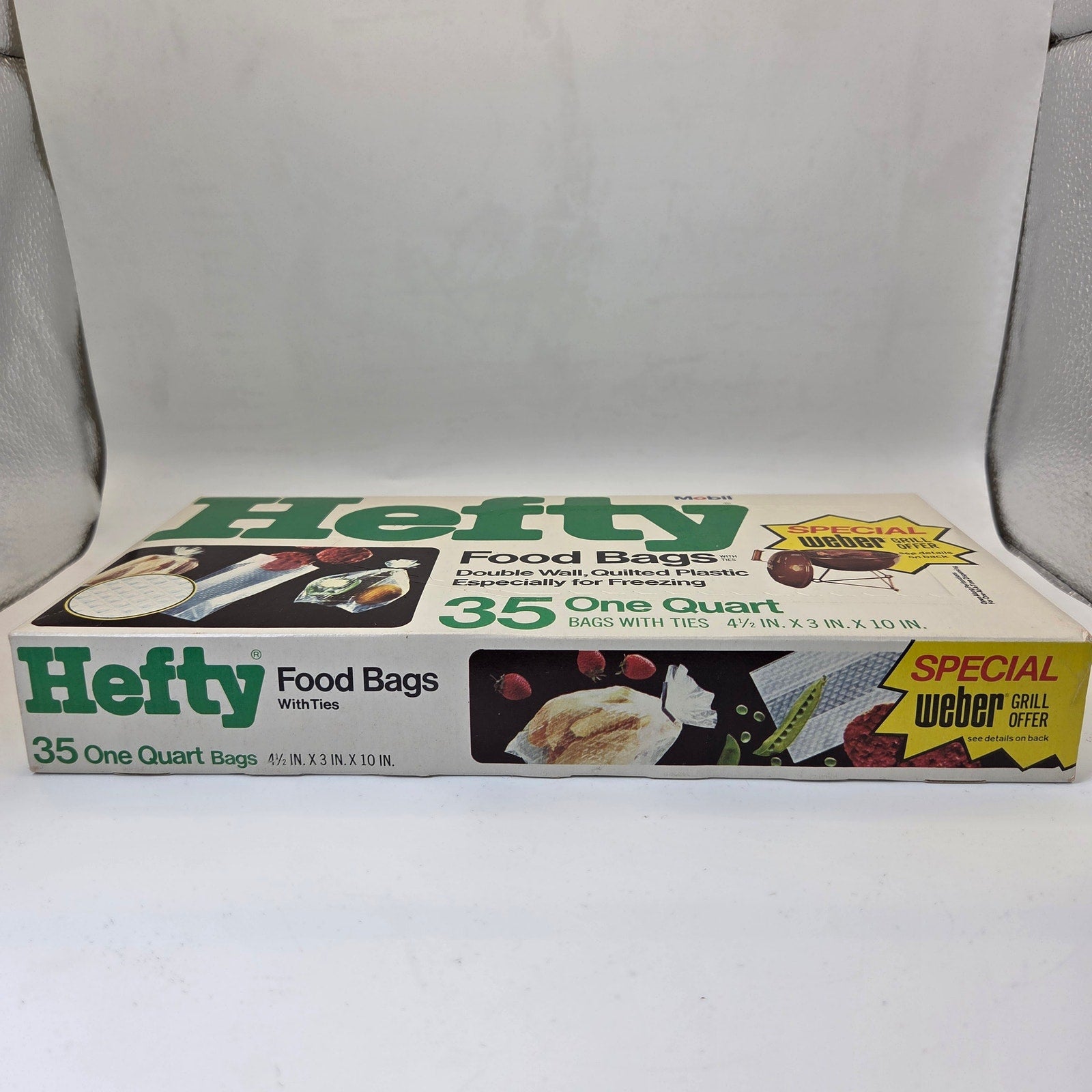 Hefty 1974 Food Bags Sealed NOS 35 One Quart Double Wall Quilted Movie Prop