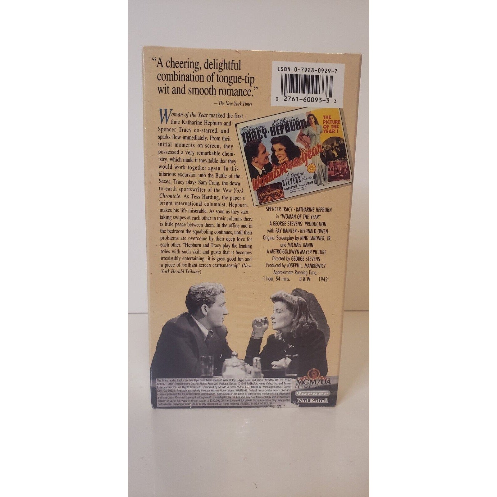 Woman of the Year VHS (Black & White) New Sealed Spencer Tracy Katharine Hepburn