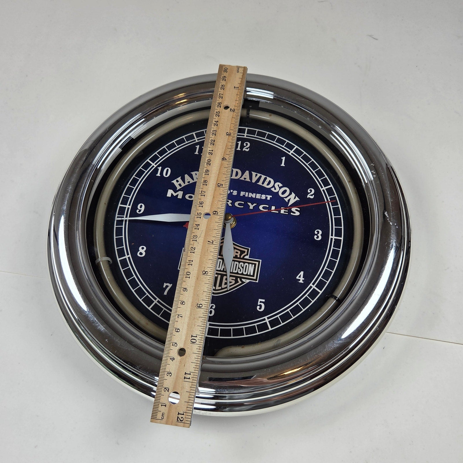 Harley-Davidson Official Licensed Blue Neon Wall Clock Ace Product Working