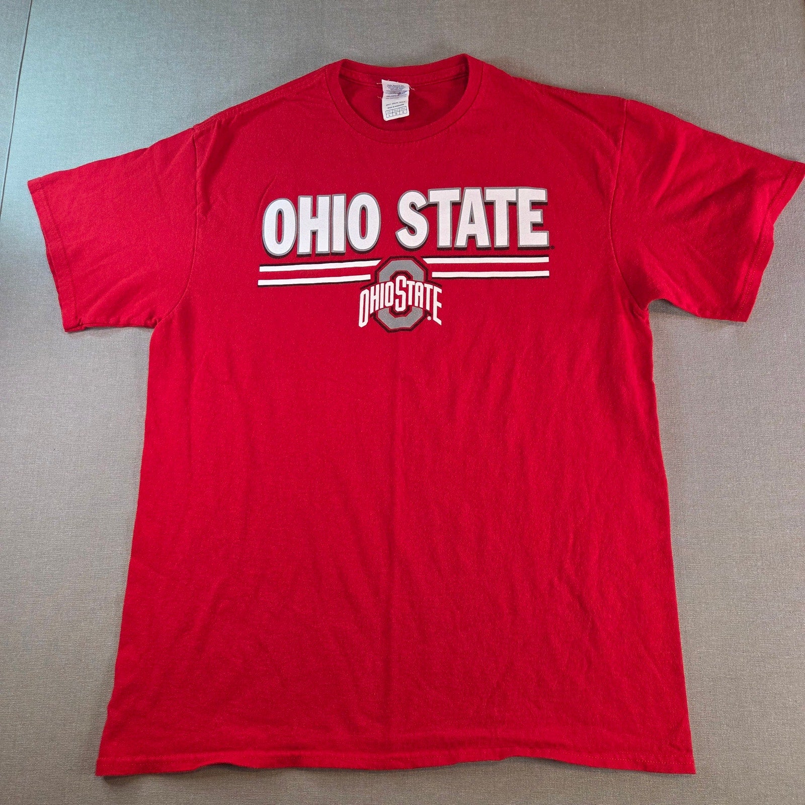 Ohio State Buckeyes Red T-Shirt Delta Pro Weight Men’s L NCAA Graphic Tee