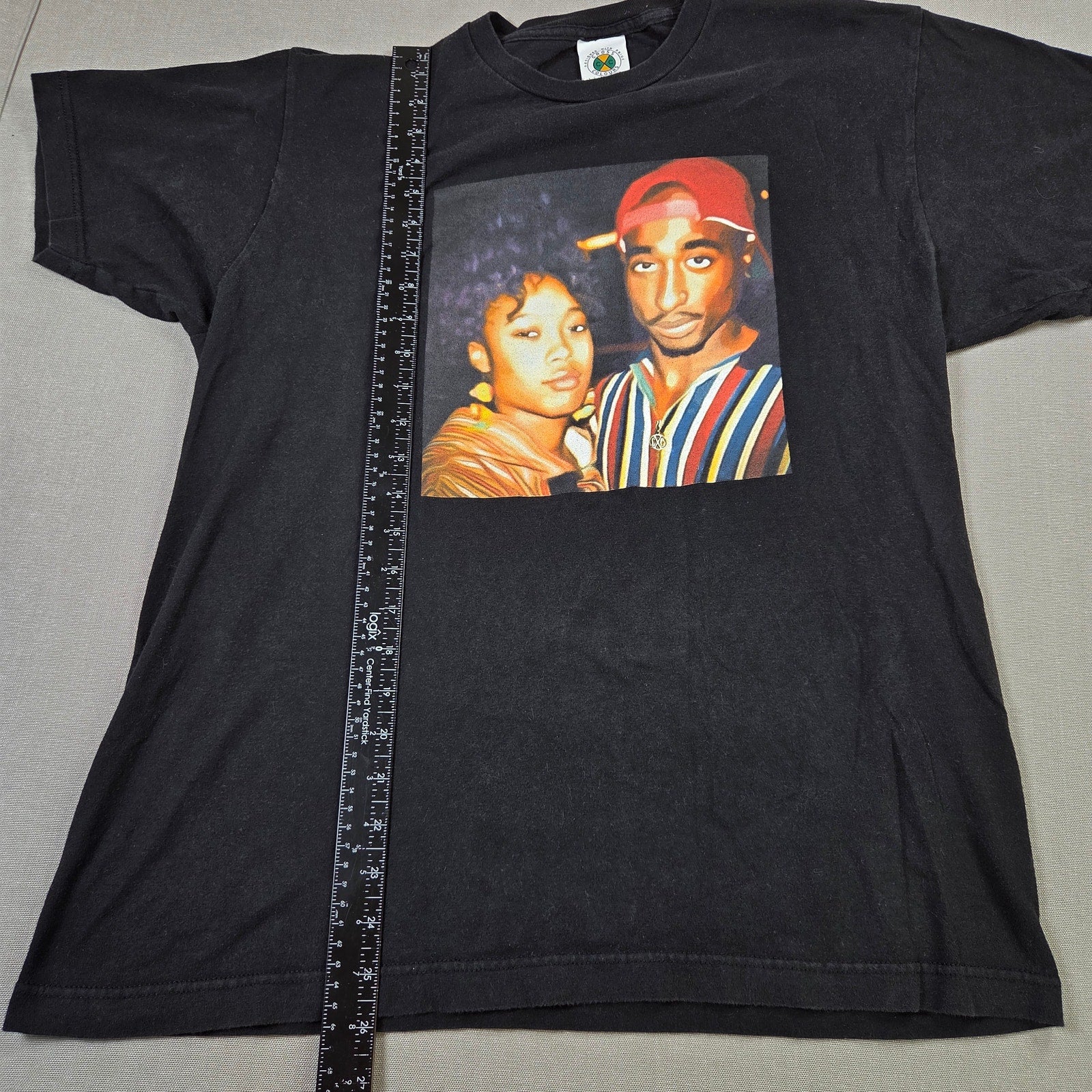 Cross Colours Tupac Shakur Graphic T Shirt Size L Black Rap Tee Hip Hop