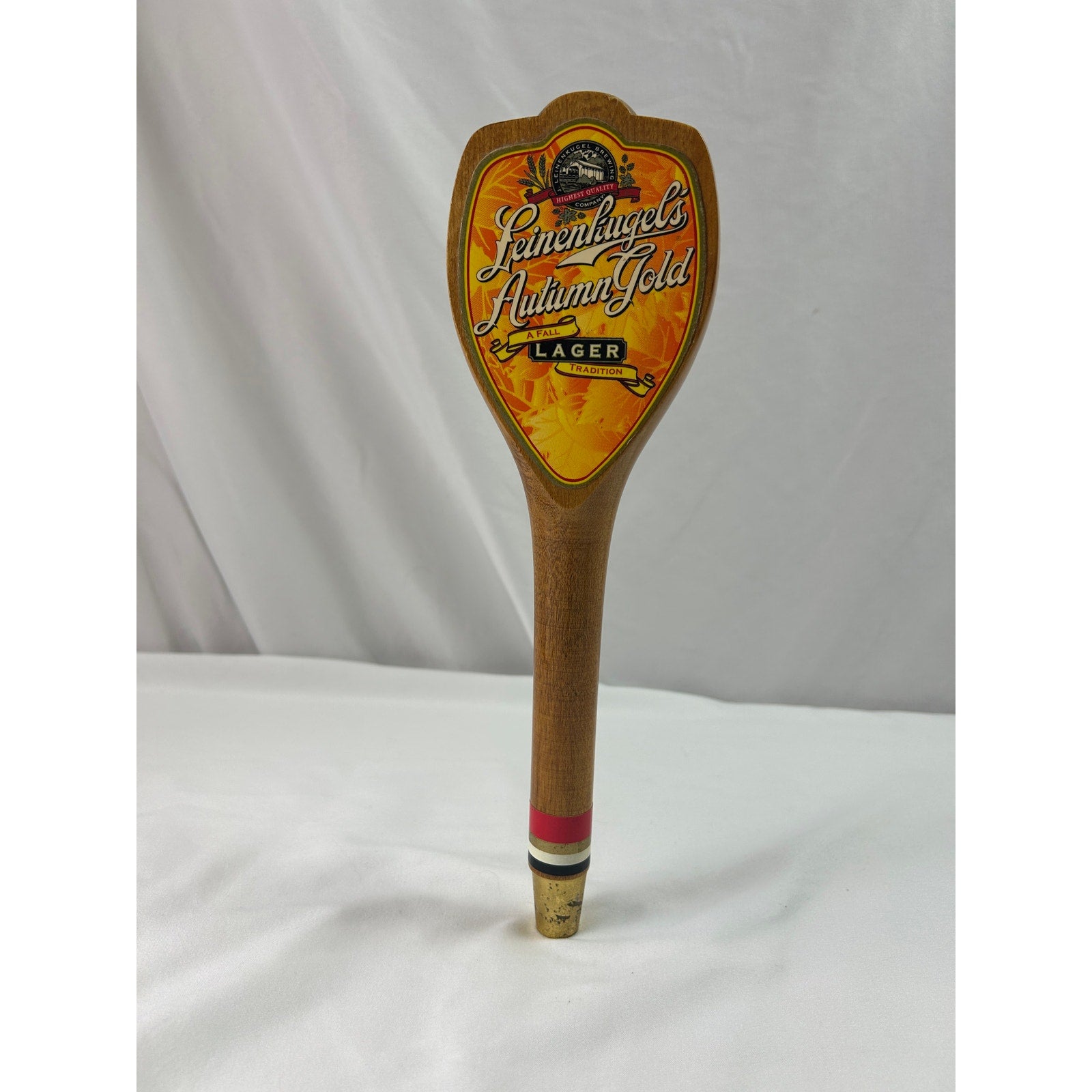 Leinenkugels Autumn Gold Lager Wood Beer Tap Handle Vintage Wisconsin Breweriana