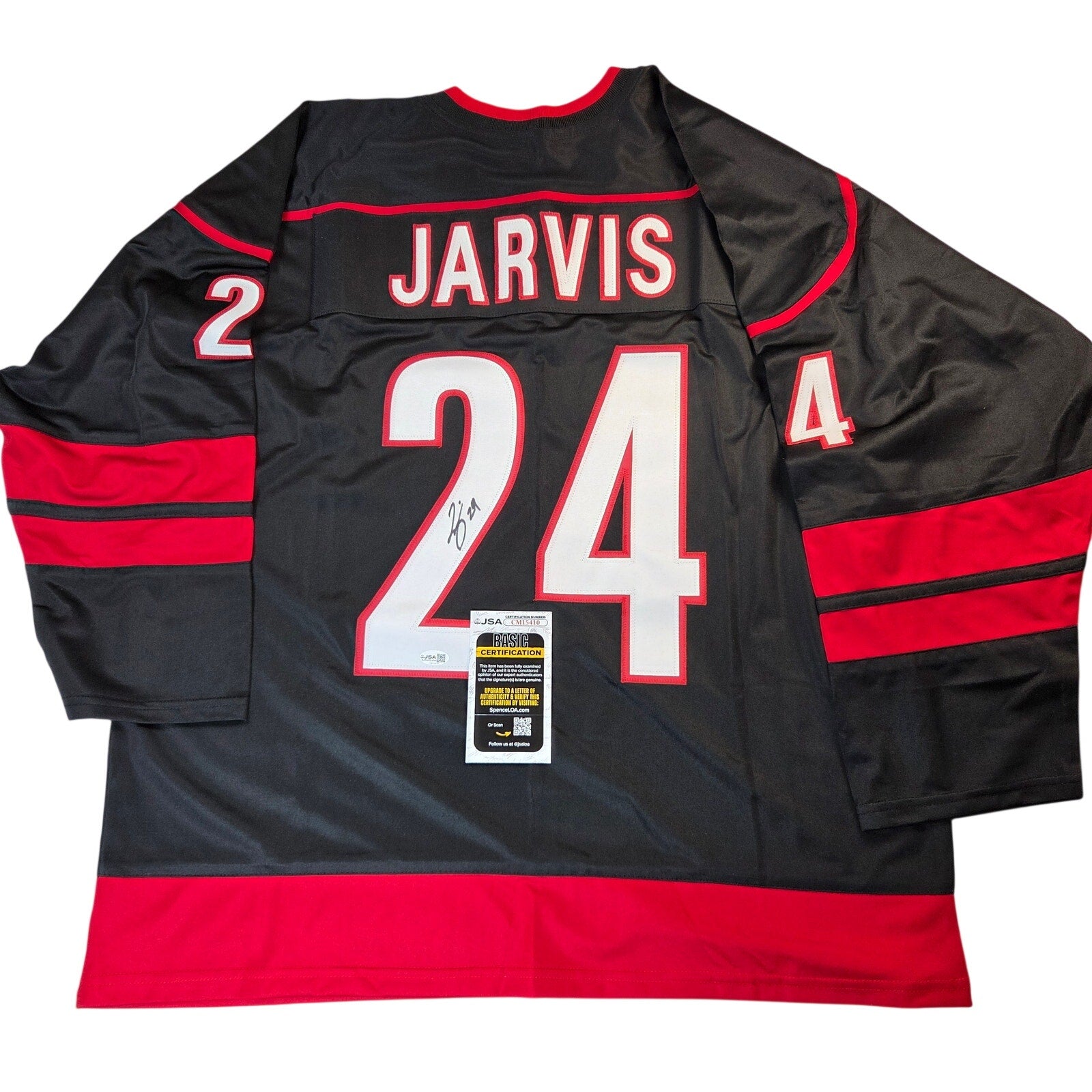 Seth Jarvis Signed Carolina Hurricanes Custom Hockey Jersey JSA COA XL Auto