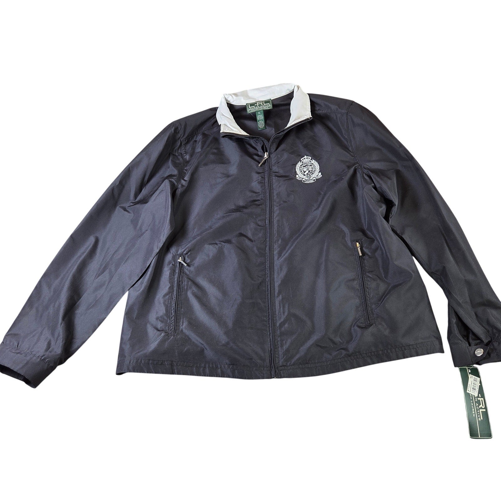 Lauren Ralph Lauren Active Windbreaker Jacket Womens XL Full Zip Crest