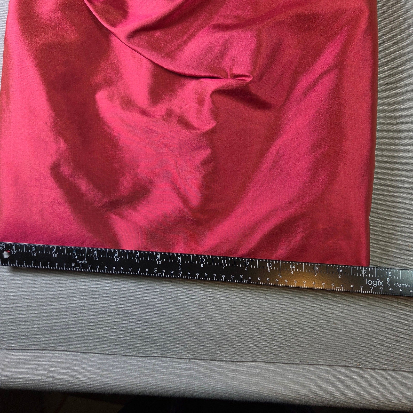 Marisa Baratelli Thai Silk One Shoulder Ruffle Cocktail Dress Red Size 4