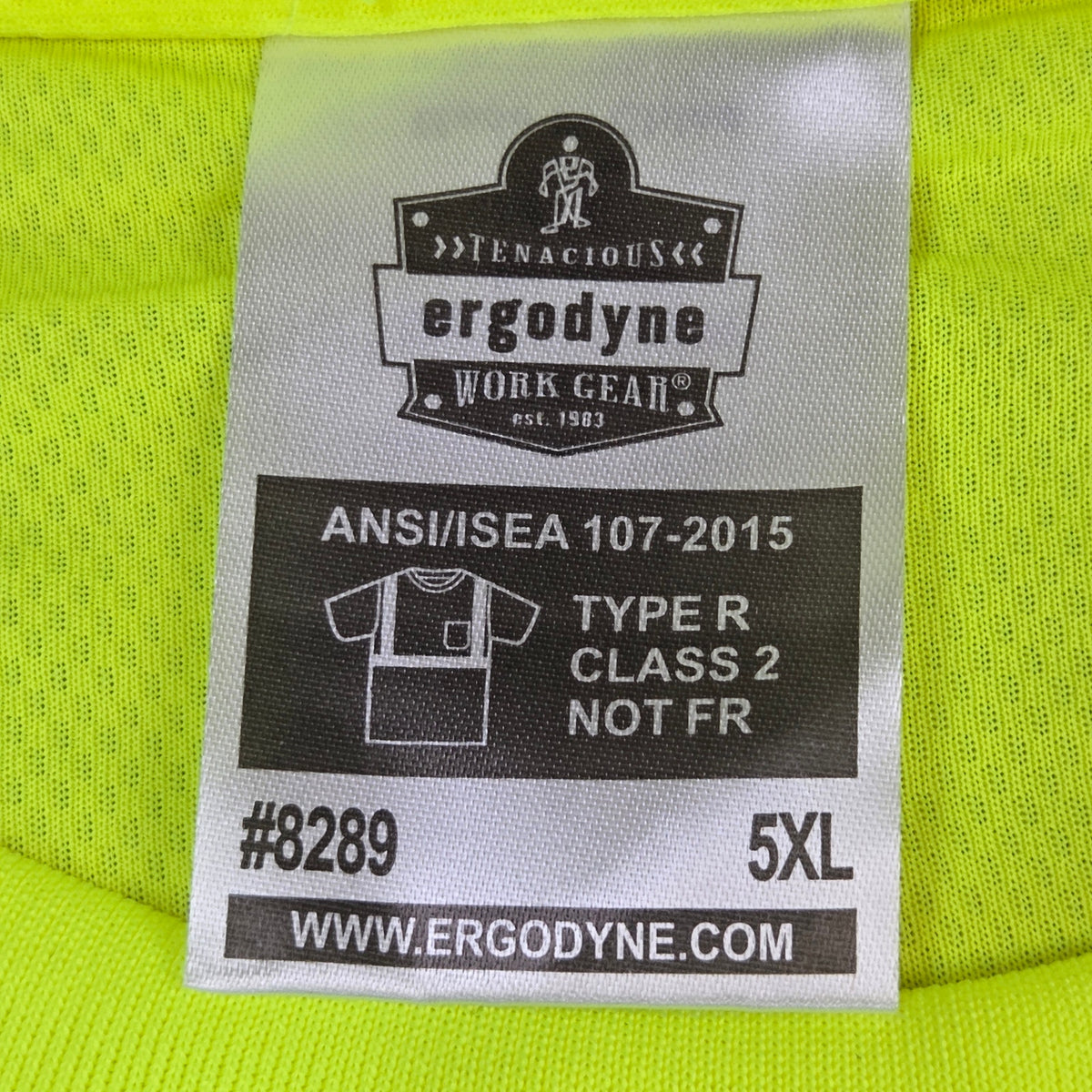 Ergodyne GloWear 8289 Hi Vis Reflective Safety Work Shirt Lime 5XL Class 2