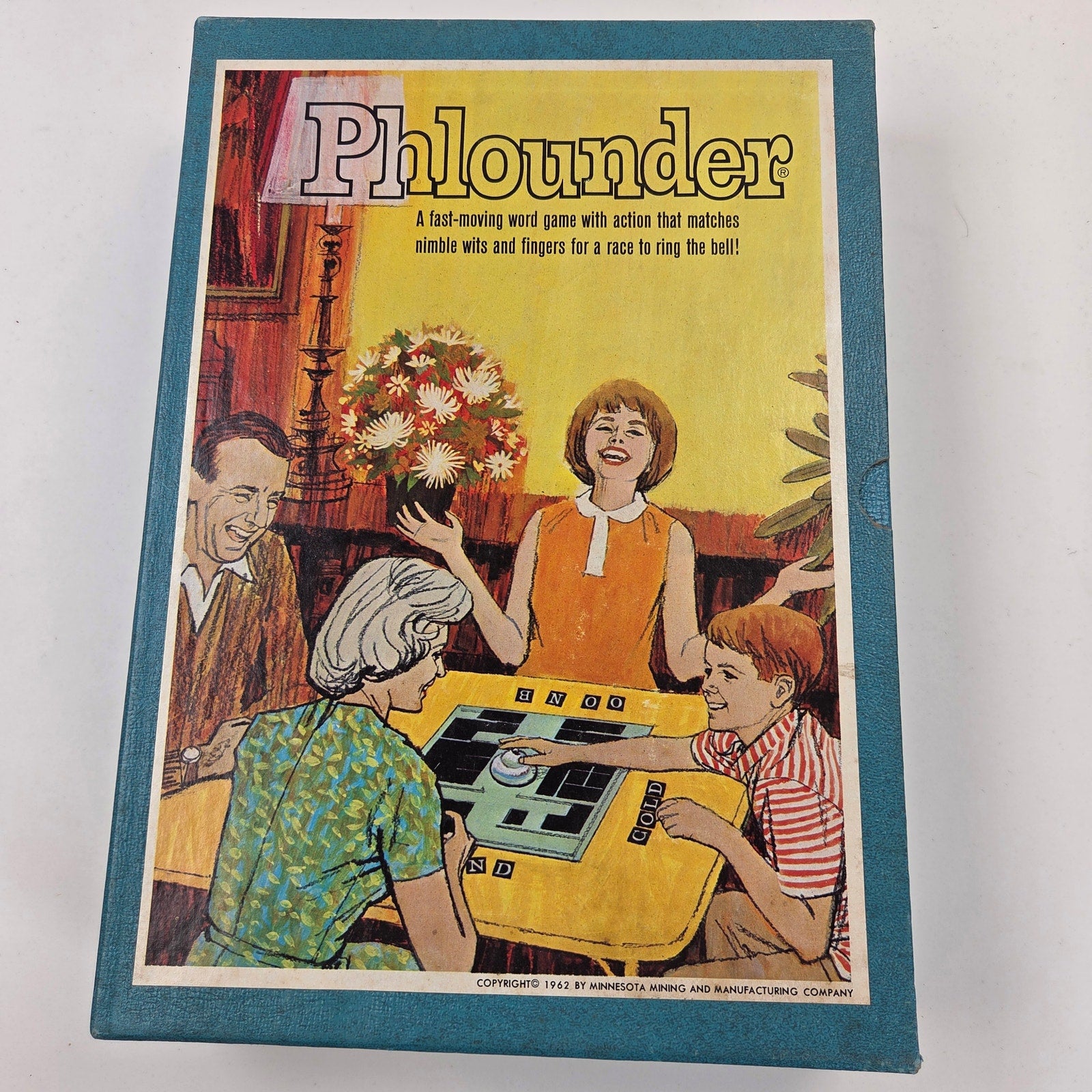Vintage 1962 Phlounder 3M Bookshelf Board Game 100% Complete Clean Interior