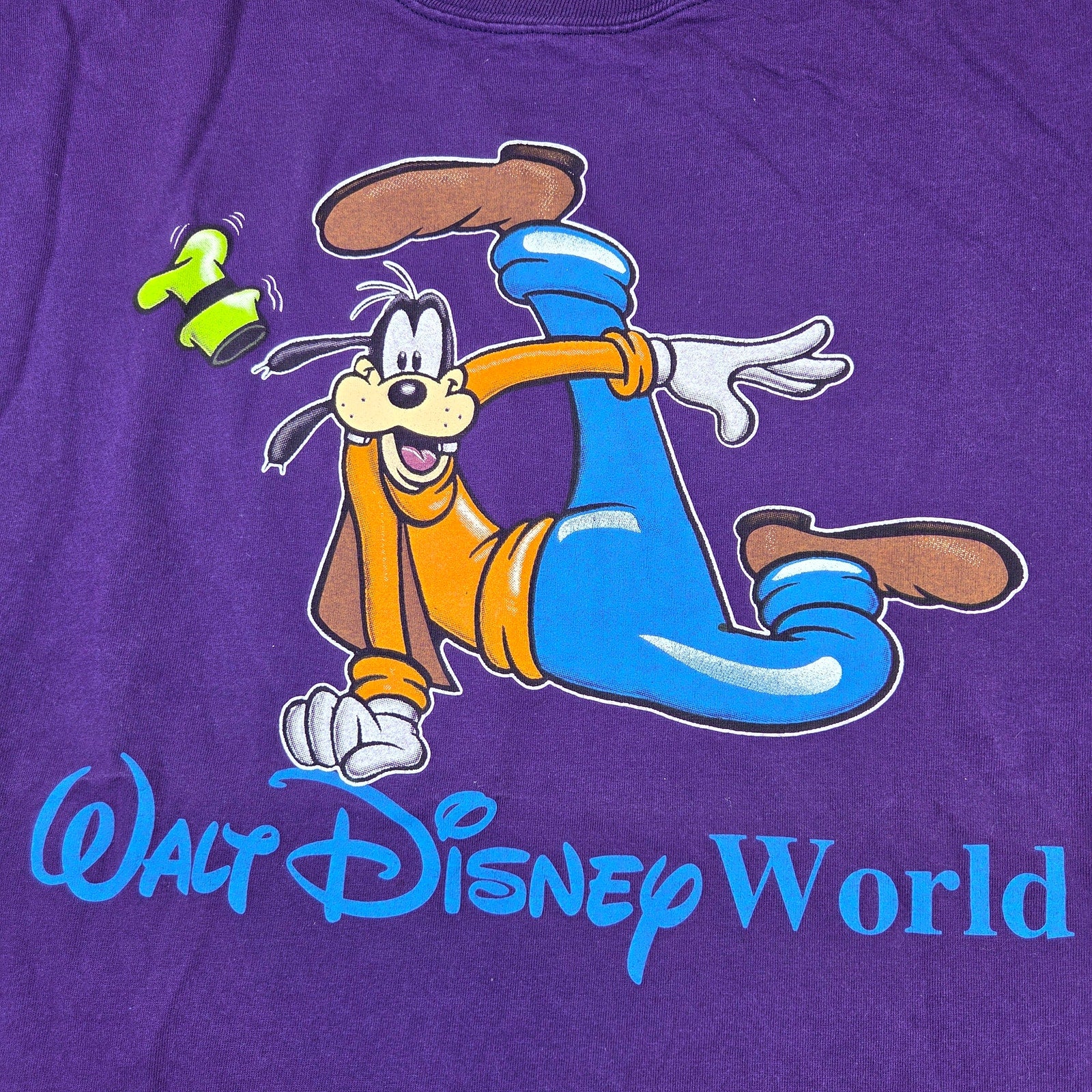 Vintage Walt Disney World Goofy Purple USA Made Mickey Inc T Shirt XL 90s