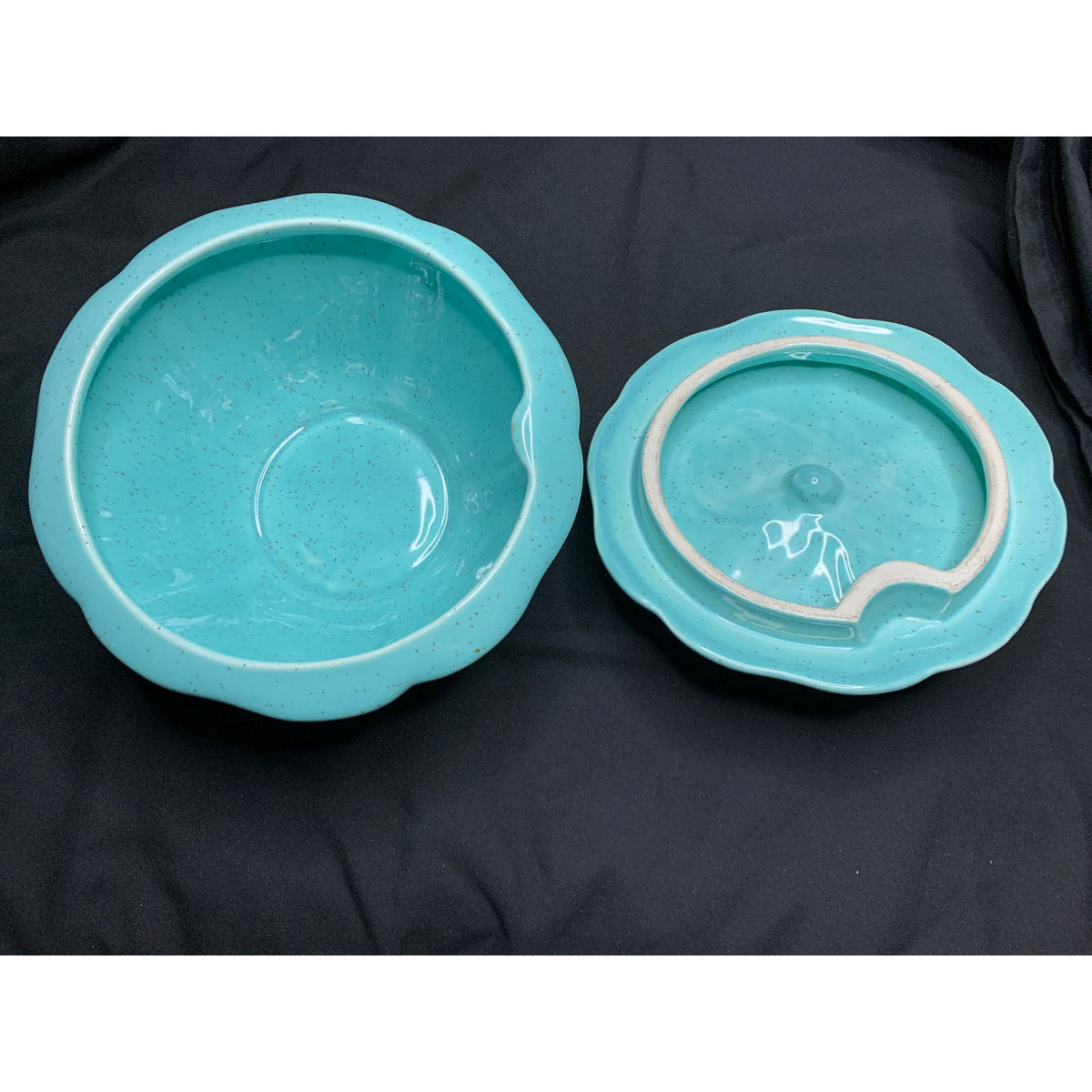 Turquoise Strawberry Covered Bowl Belmar California 310 Style Ceramic Pottery